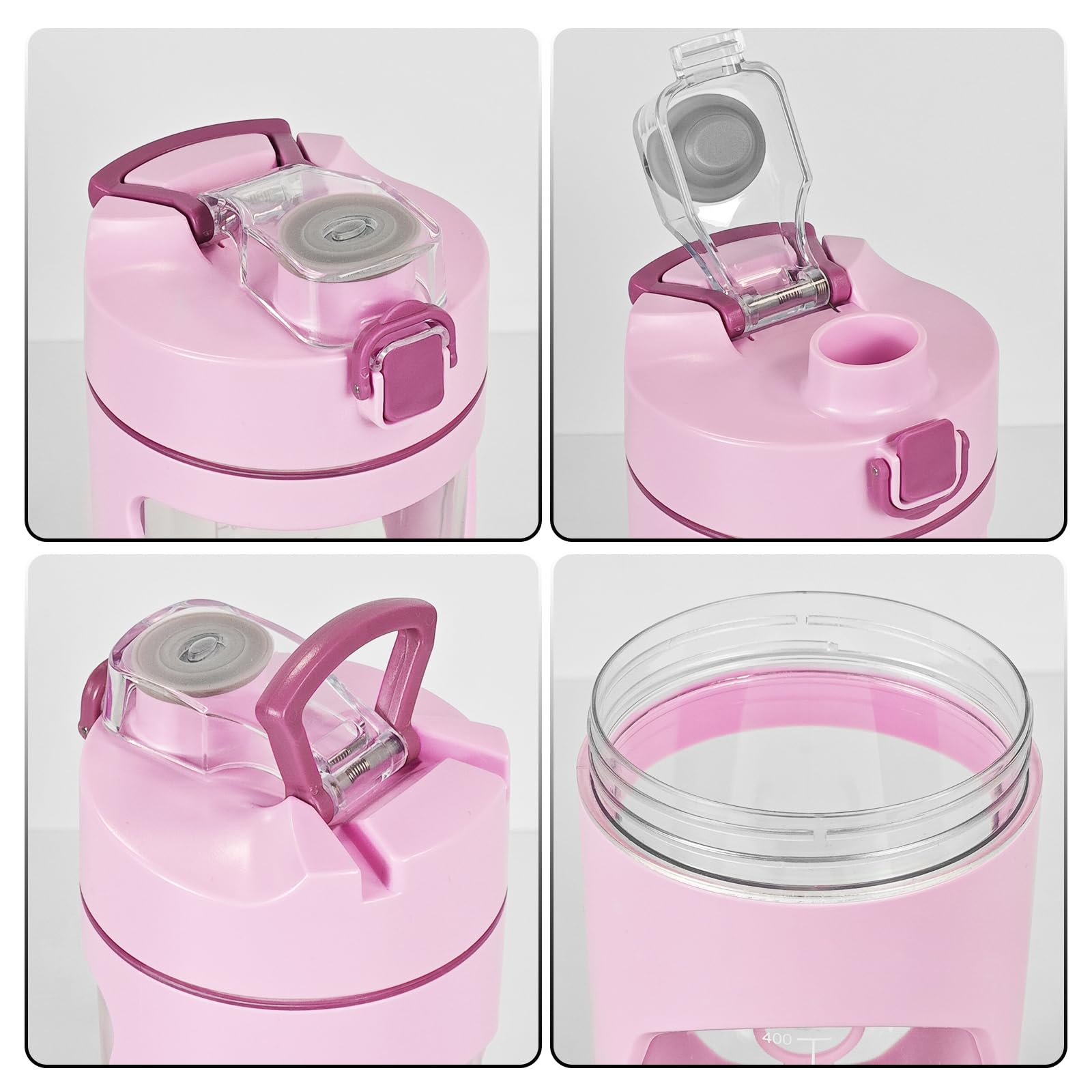 mountop Shaker per proteine, shaker per proteine ricaricabile USB-C, perfetto per frullati e sostituti dei pasti, bottiglia auto-mix con scomparto per polvere, senza BPA, realizzato in Tritan, 400 ml