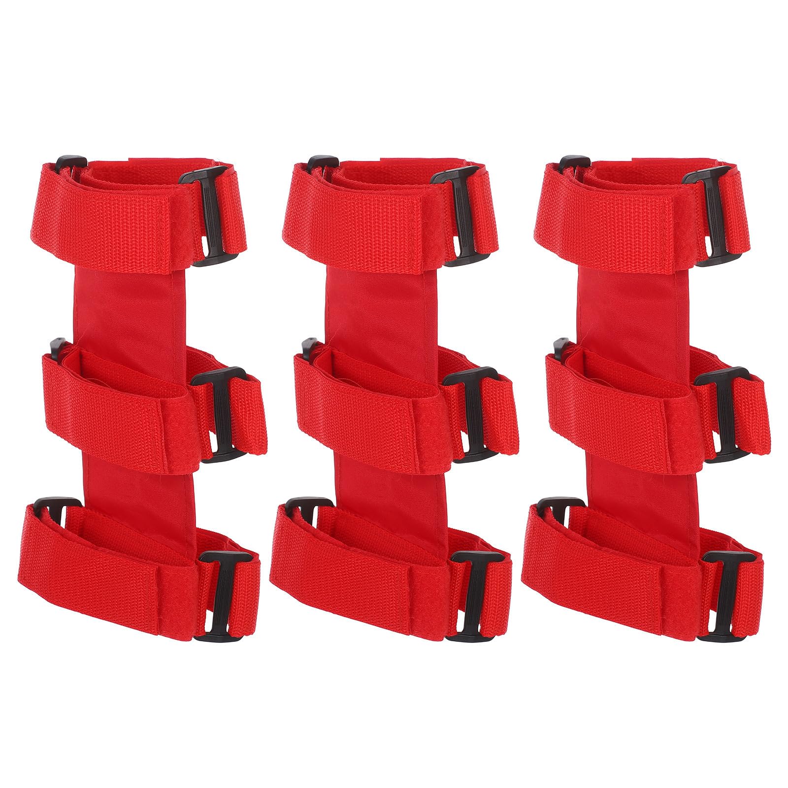 Soporte para extintor ibasenice contra vibraciones en el coche con banda de nylon rojo 8