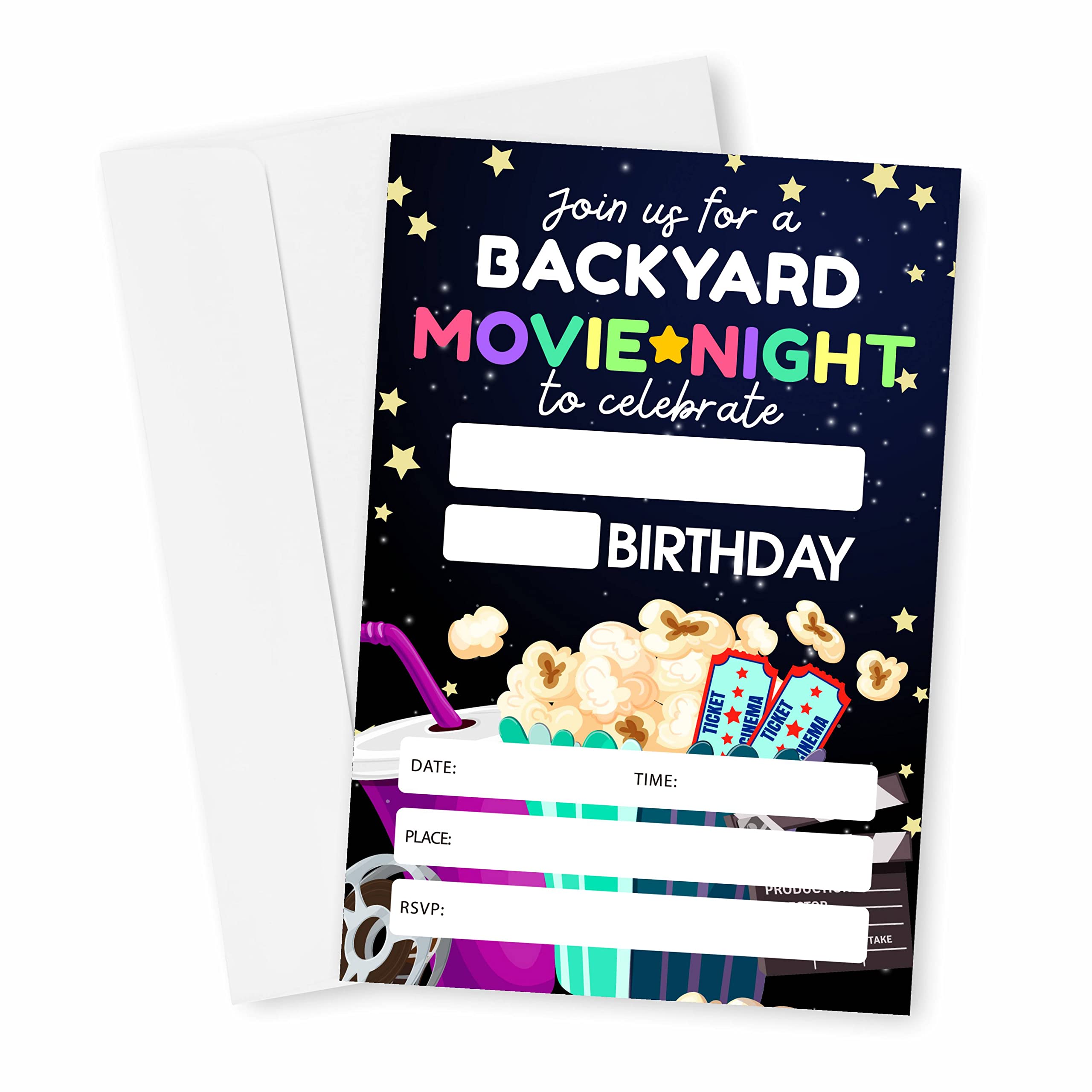 Outdoor Movie Night Invitations