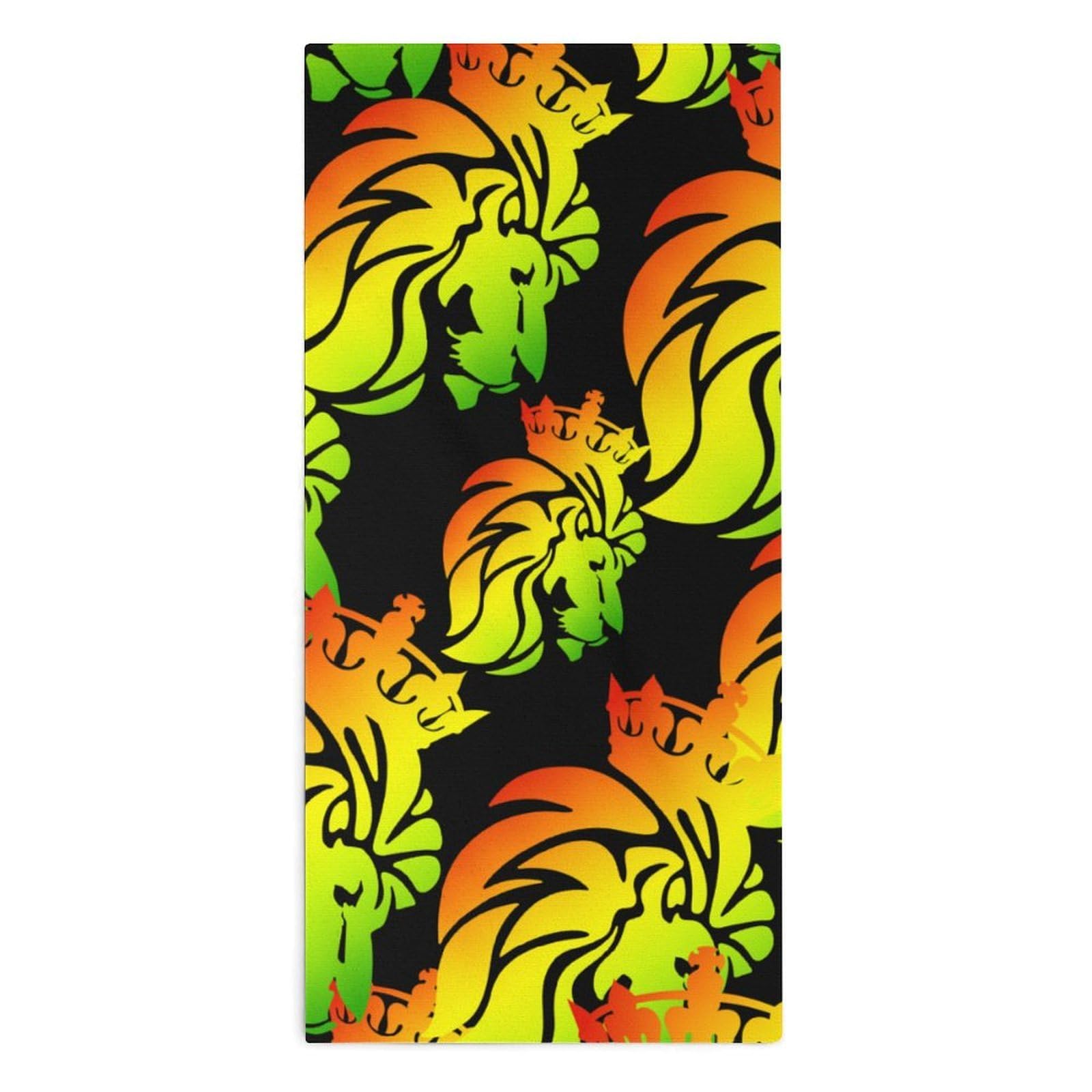 NCLQVJXZKHW Rasta Lion Crown Cool Hand Towels Soft Face Towel Gym Bathroom Travel Hotel 13"x28"