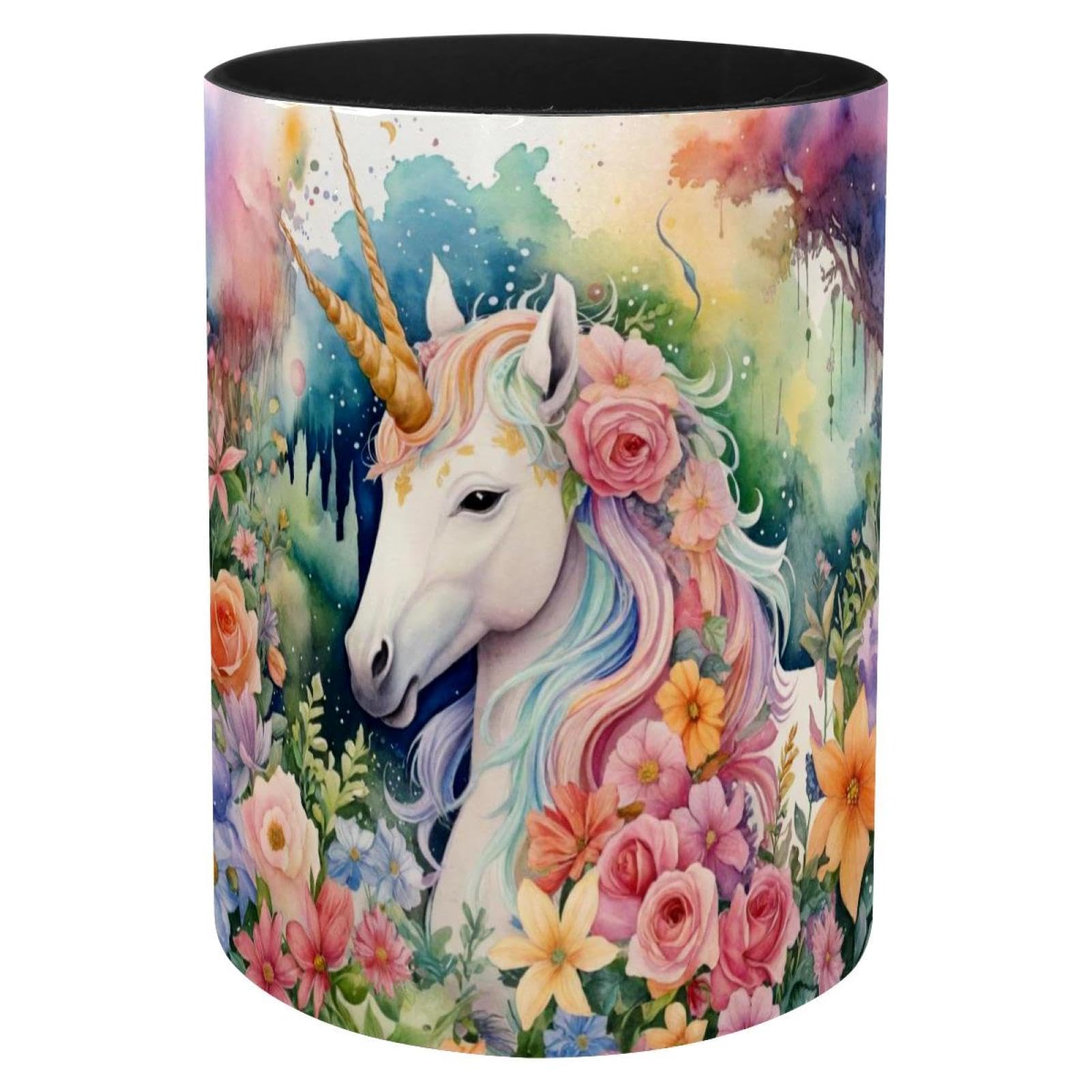 Rangement bureau stylos et pinceaux en métal licorne anti-bazar