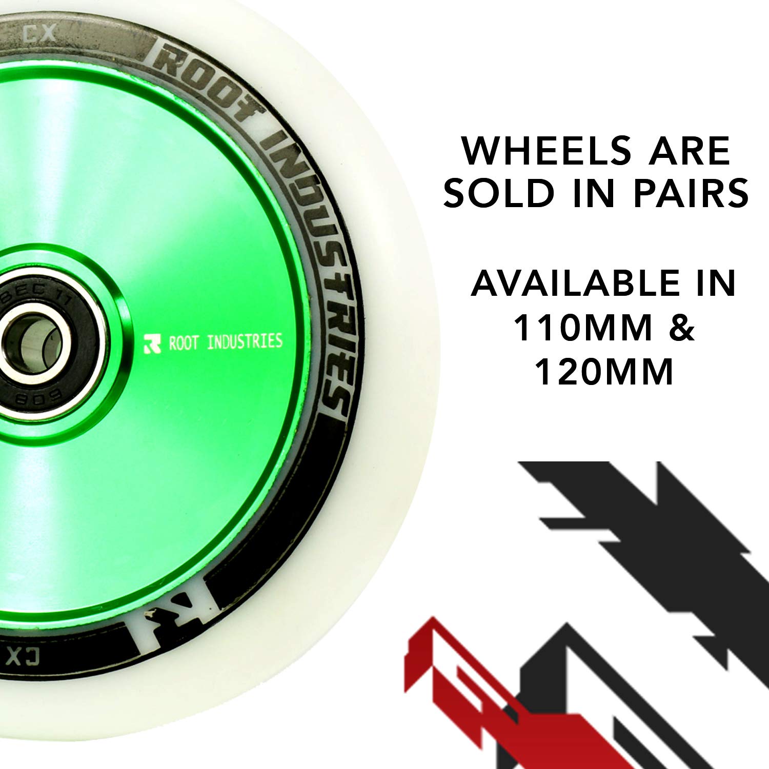AIR Wheels 110mm - White/Green