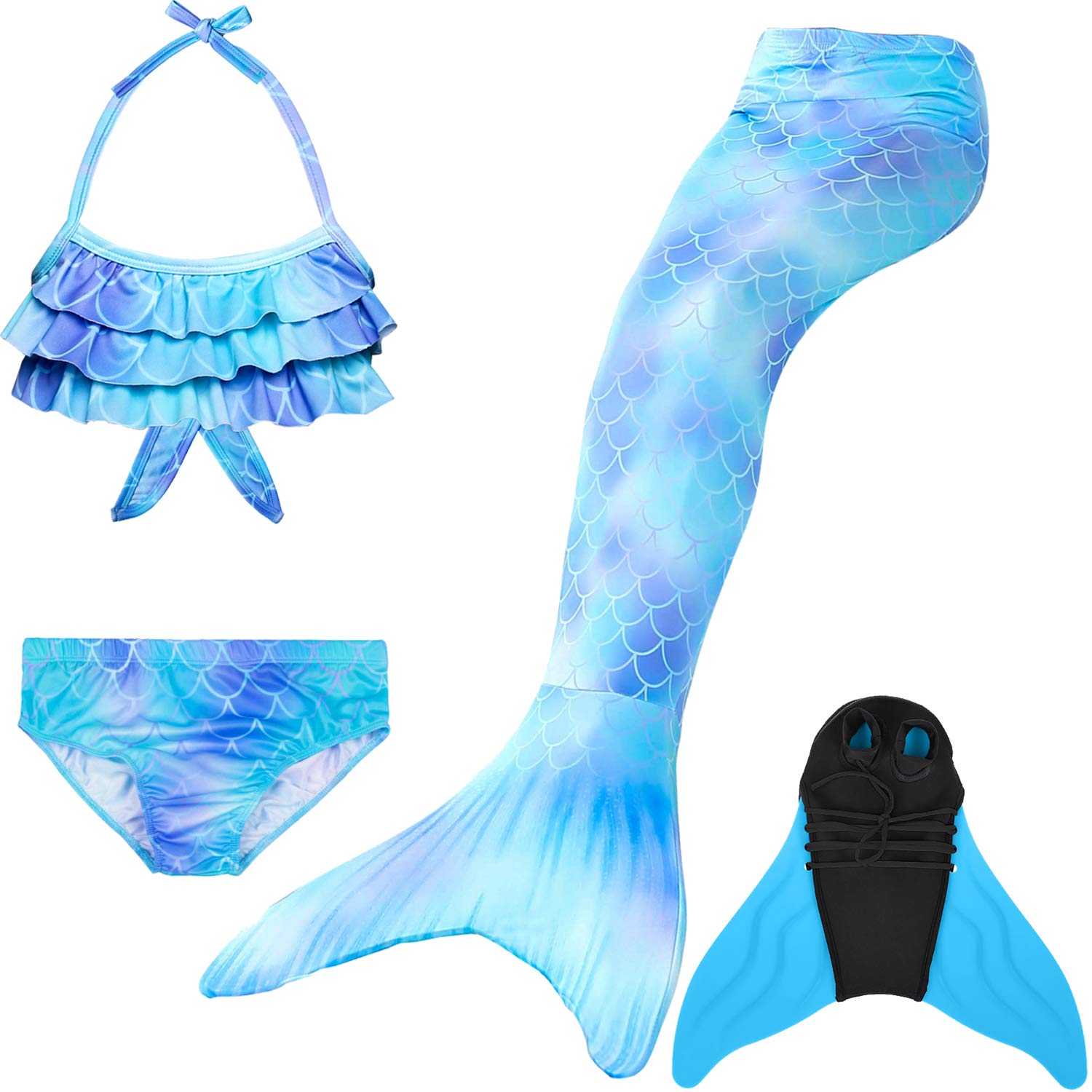 shepretty Traje de Baño de La Cola Sirena de Las Muchachas Bikini Set,lanpuA6-140
