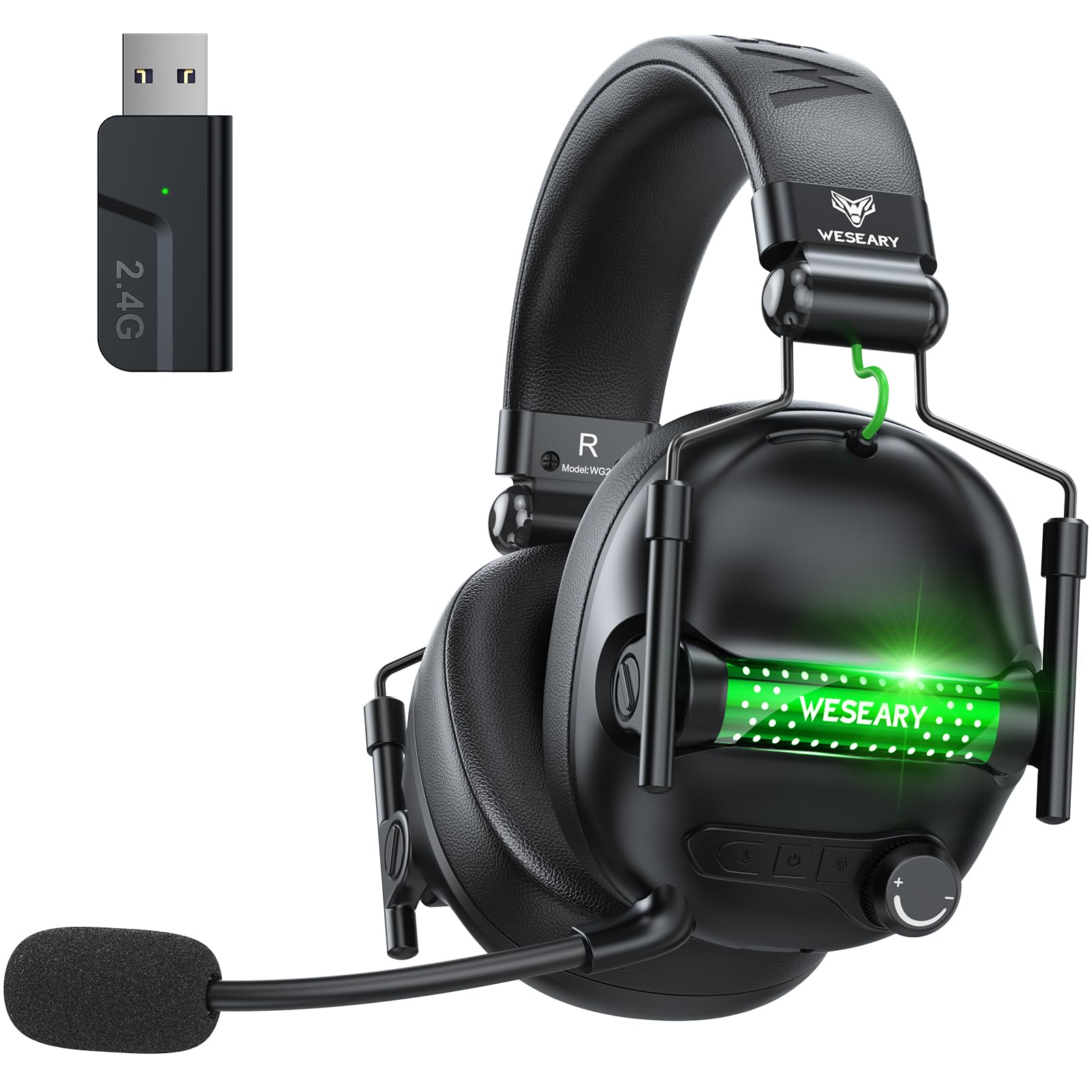 WESEARY Gaming Headset Wireless mit Mikrofon für PS5 PS4 PC Switch Handy
