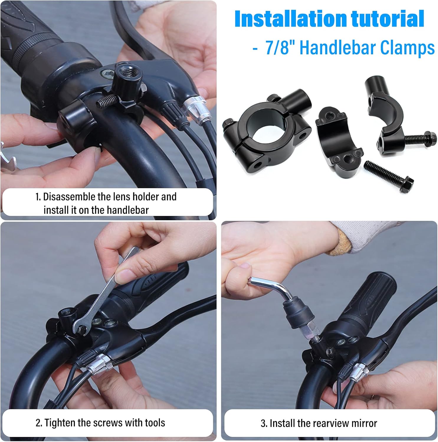 ATV Rear View Mirror, 360 Degrees Ball-Type ATV Side Rearview Mirror with 7/8" Handlebar Mount for Motocycle Scooter Moped Sportsman Dirt Bike Cruiser 4 wheeler mirrors - Image 5