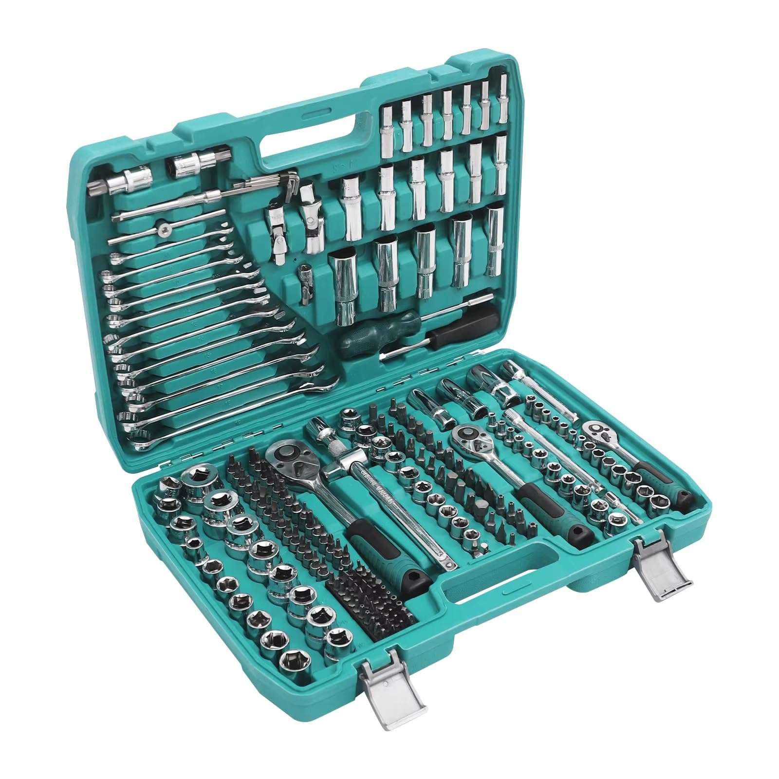 Juego de herramientas de taller Juego Llaves Trinquete Enchufe/Llave Trinquete Herramienta Reparación Automóviles Carpintería Kit Herramientas El Hogar Herramientas Manuales 216 Uds.