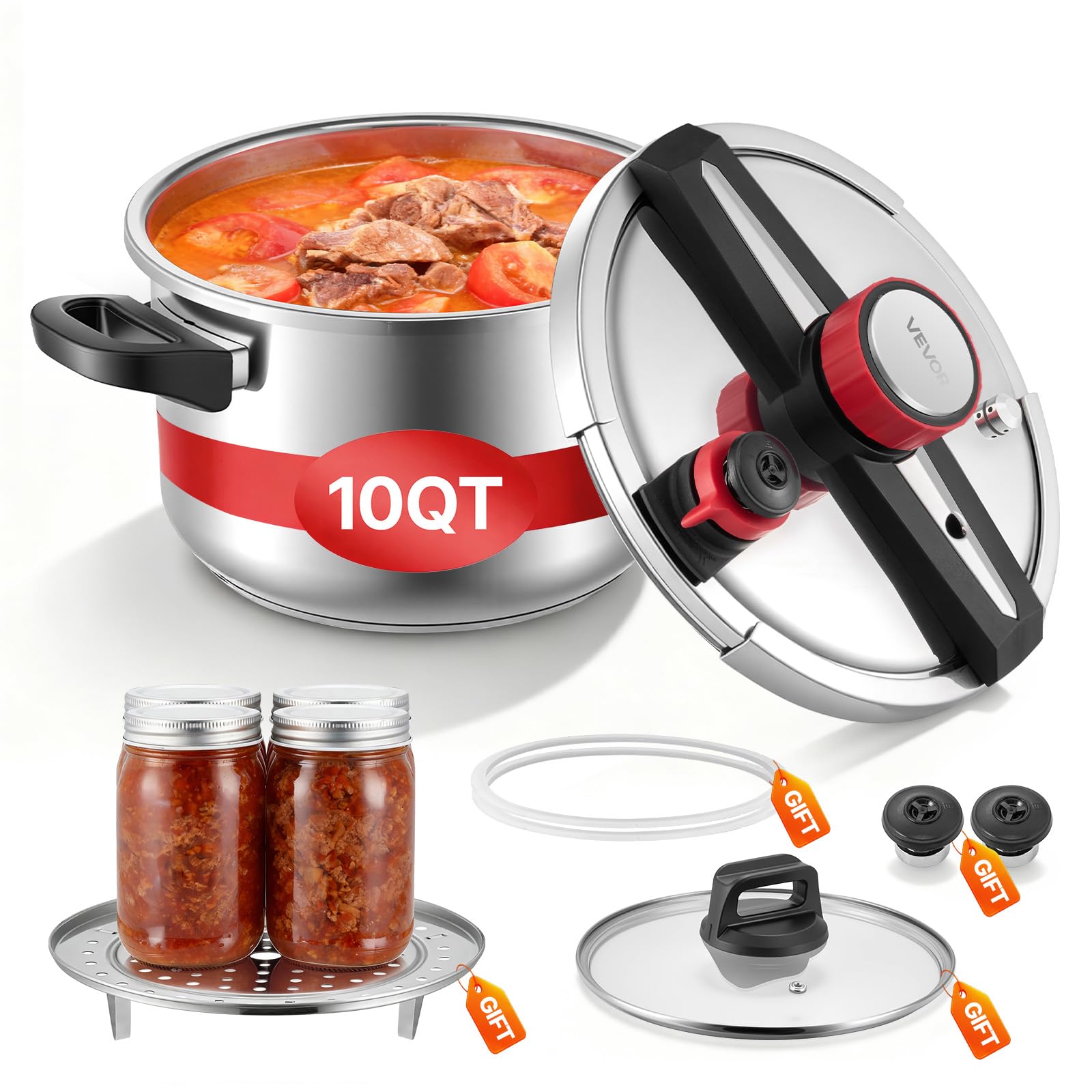 VEVOR 10Qt Pressure Cooker Stainless Steel