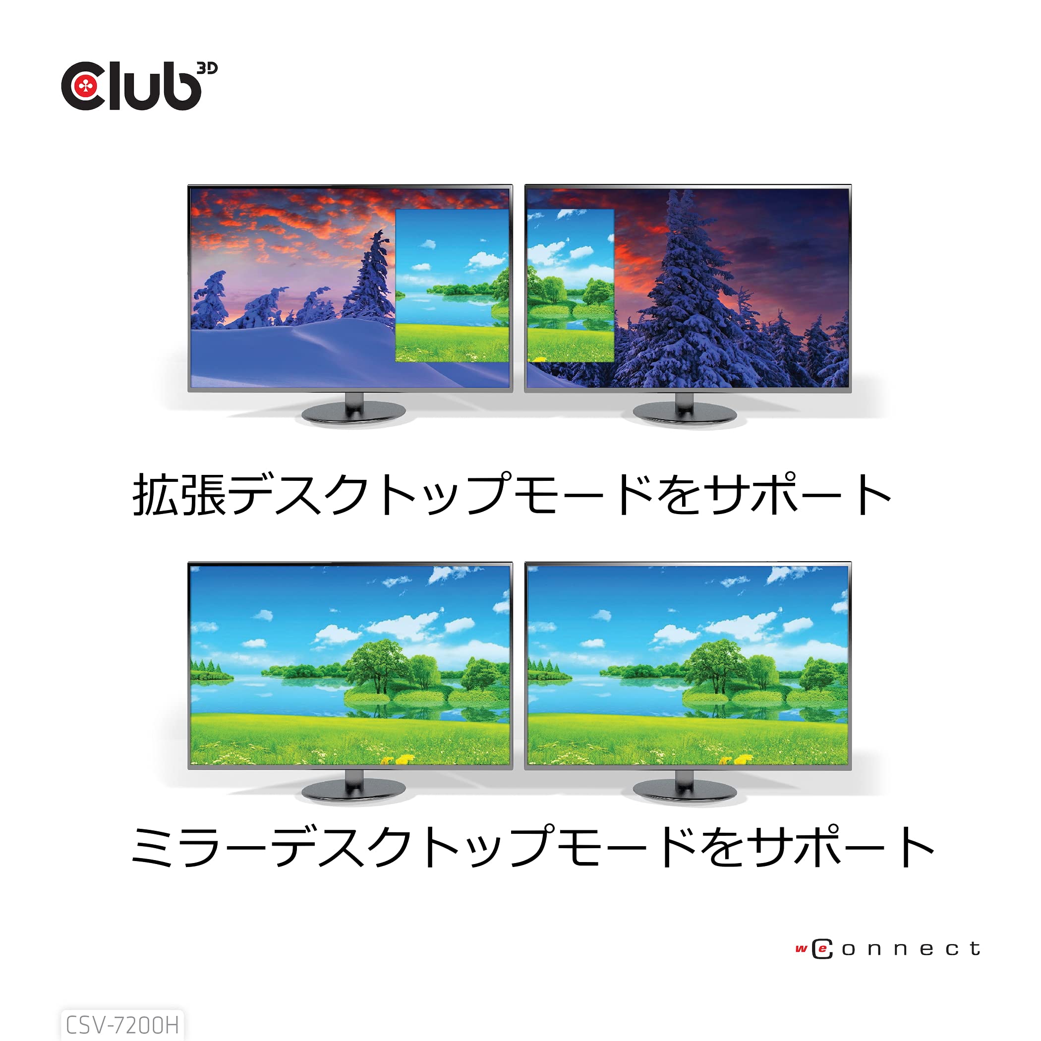 CLUB3D CSV-7200H rozgałęźnik wideo DisplayPort 2X HDMI