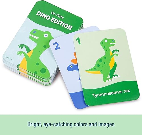 Miniatura 4 de Wildkin Go Fish! Edición Dino: 48 tarjetas de juego educativas y divertidas para niños