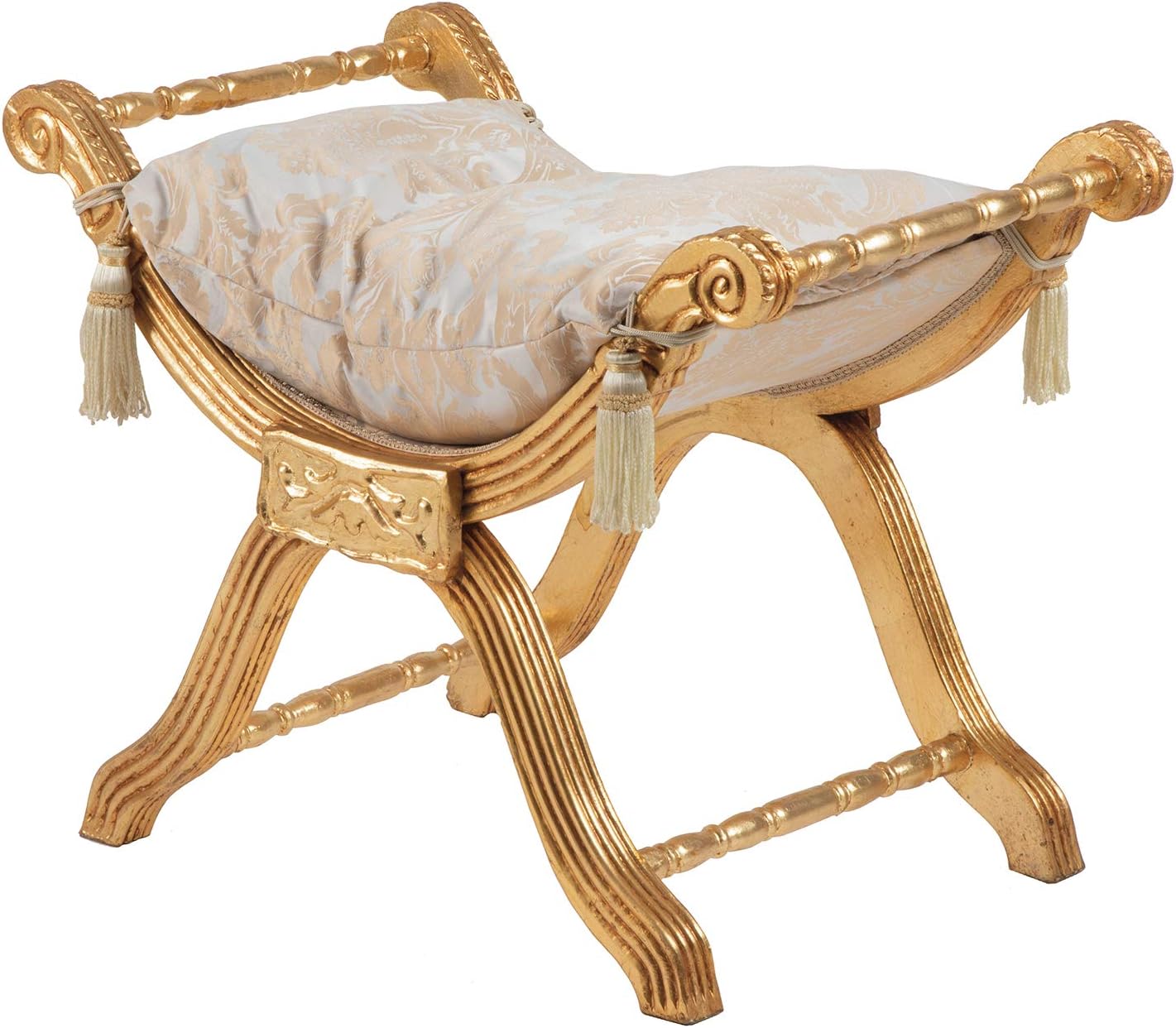 Italux Baroque Armchair Louis XIV °Application in original of gold leaf carved in gold-hellbeige louis pre victorian antique style rococo