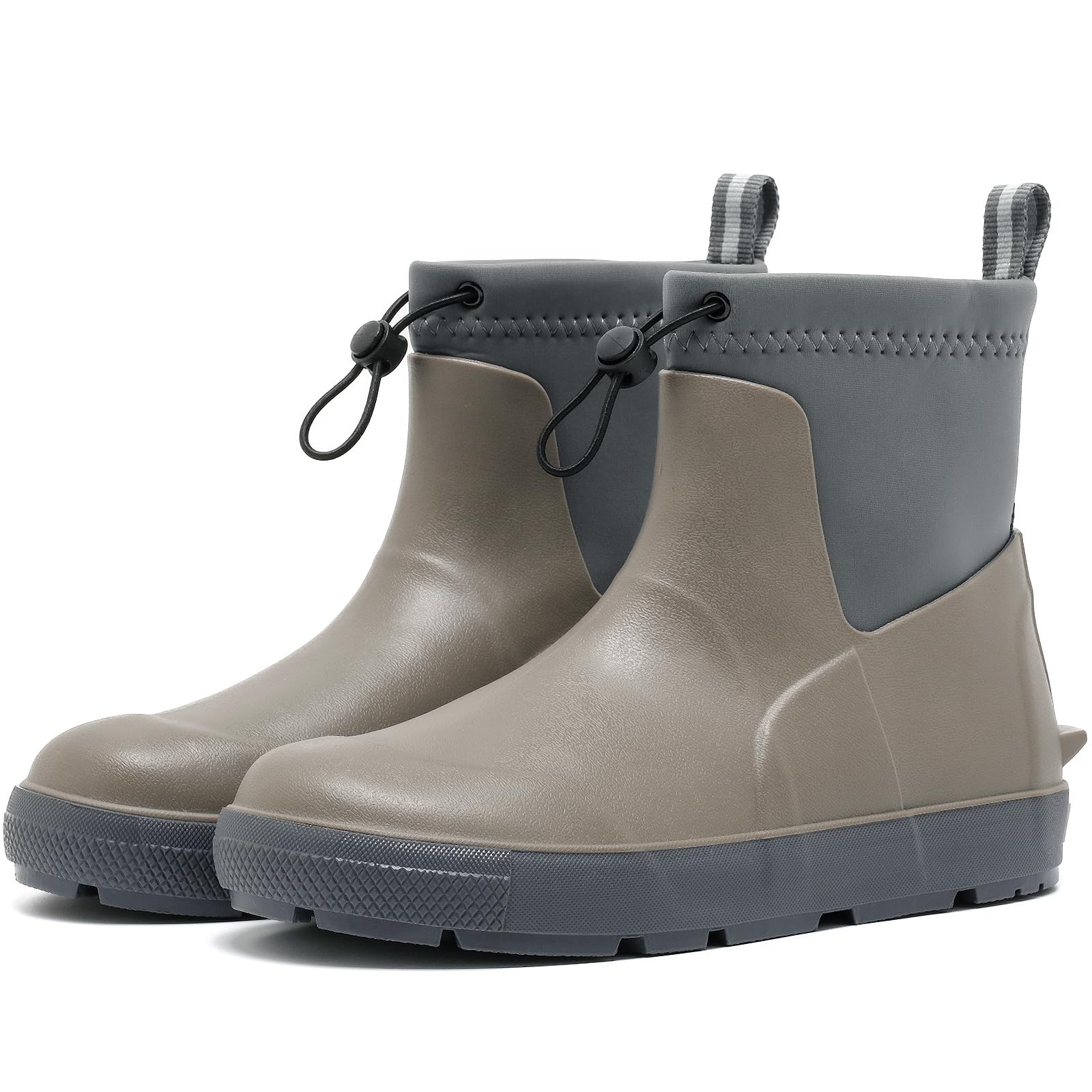 Men's Deck Boots, Waterproof Ankle Rain Boots for Fishing &amp; Boating