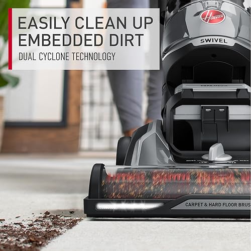 Miniatura 3 de Hoover Aspiradora giratoria XL de alto rendimiento, aspiradora vertical sin bolsa, filtración de medios HEPA, sistema MaxLife, tecnología