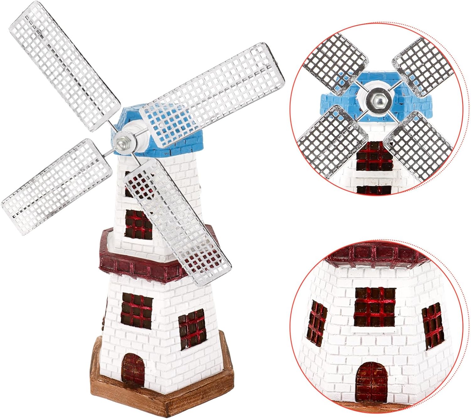 SUPVOX Windmill Ornaments,Mini Vintage European Style Holland Windmill Statue Craft Resin Artwork Classic Windmill Model Rustic Desktop Ornament Building Decoration