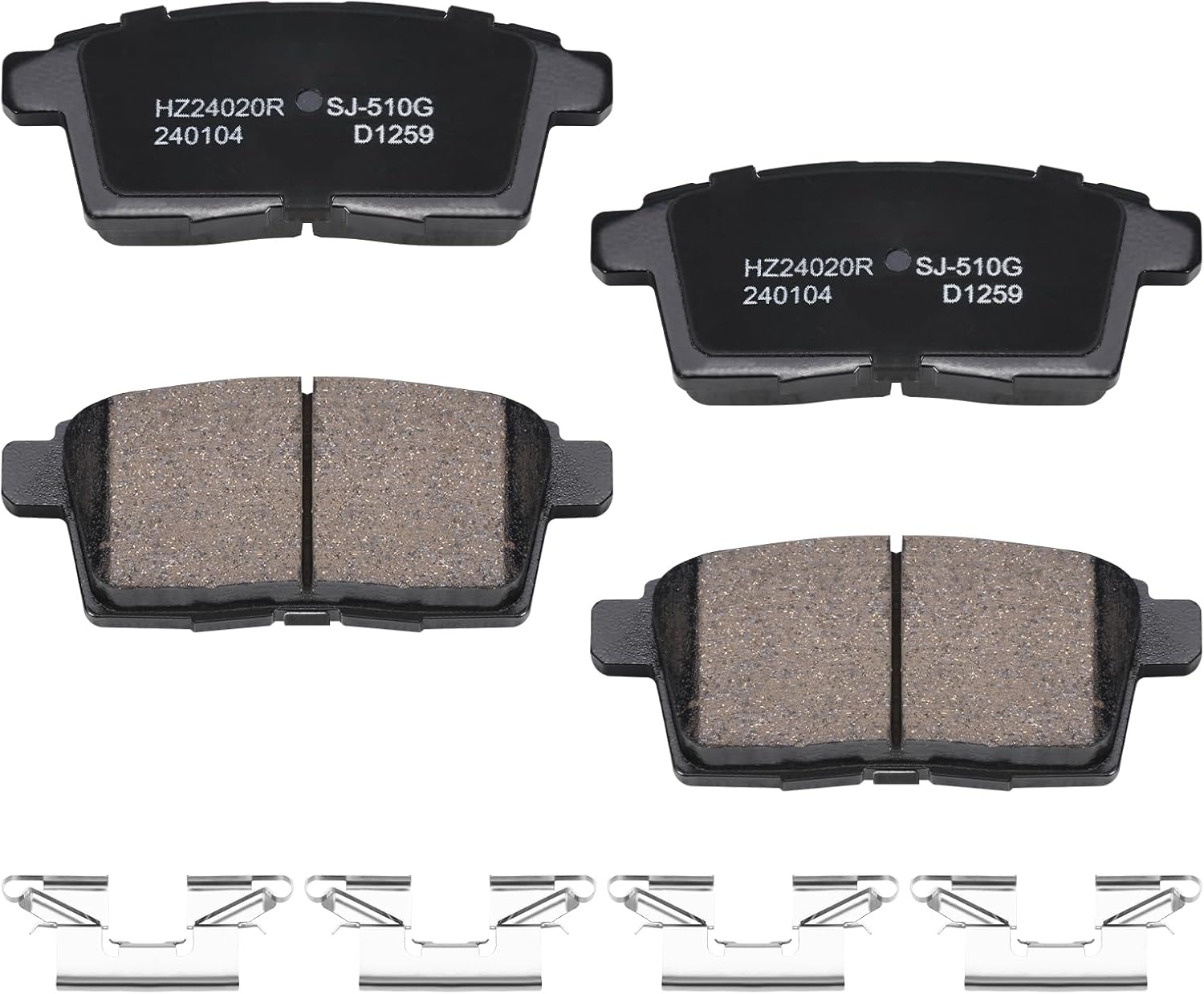 Rear Ceramic Brake Pads with Hardware for 2007-2010 Ford Edge, Lincoln MKX, 2007-2015 Mazda CX-7, and CX-9