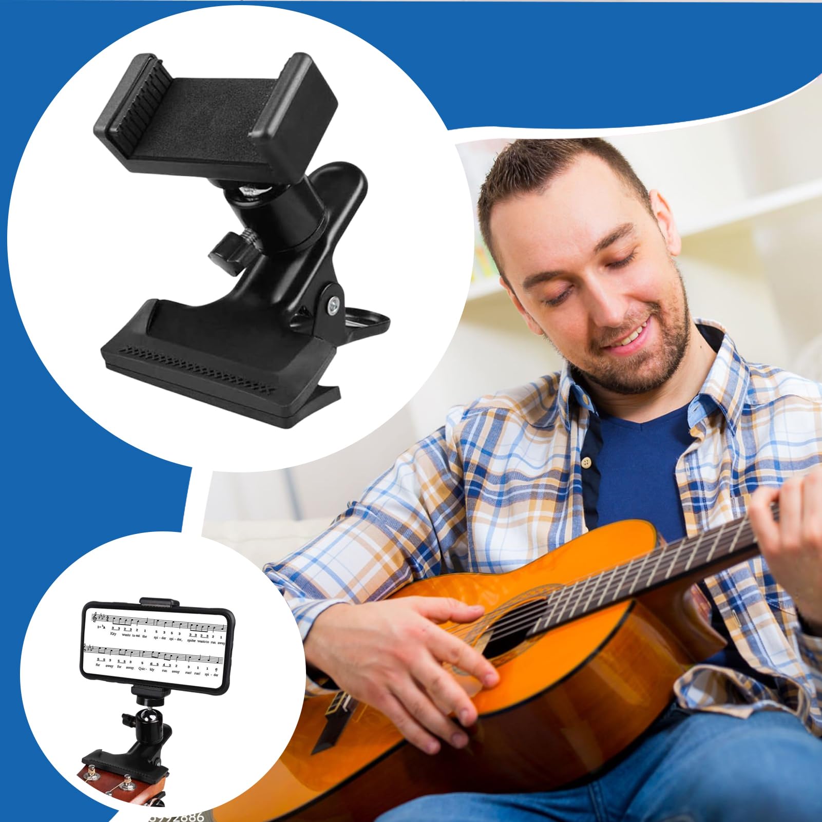 Montant Pour Smartphone Pour La Guitare - Support De Téléphone Musicien, Clip De L'appareil De Tête | Les Joueurs De L'attachement De Téléphone Mobile Sécurisé, Les Artistes Des Joueurs, Un Mécanisme