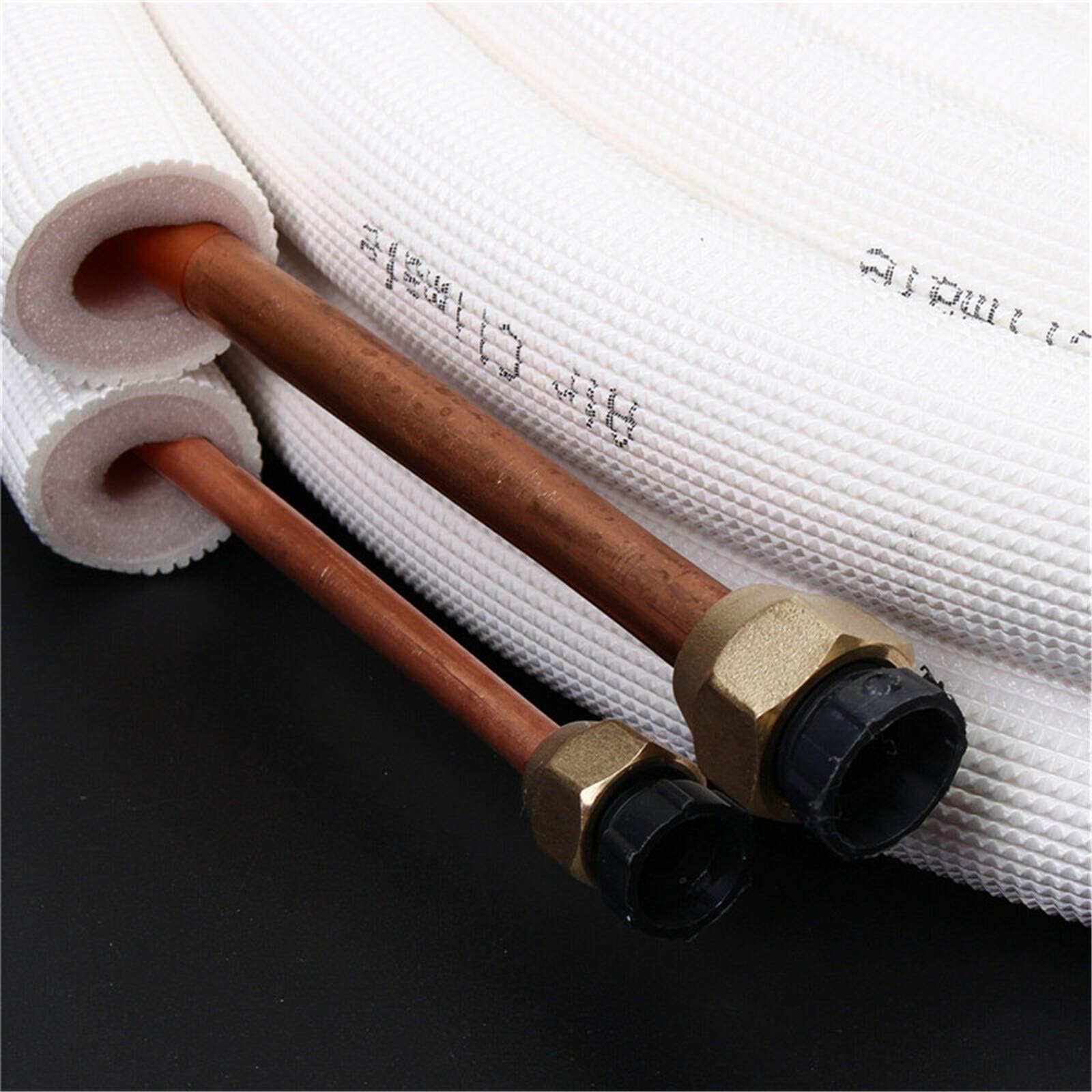 1/4 Zoll und 3/8 Zoll (6,35 mm und 9,52 mm) isoliertes Kupferrohr für Klimaanlagen, Doppelspiralrohr, Paar (5)