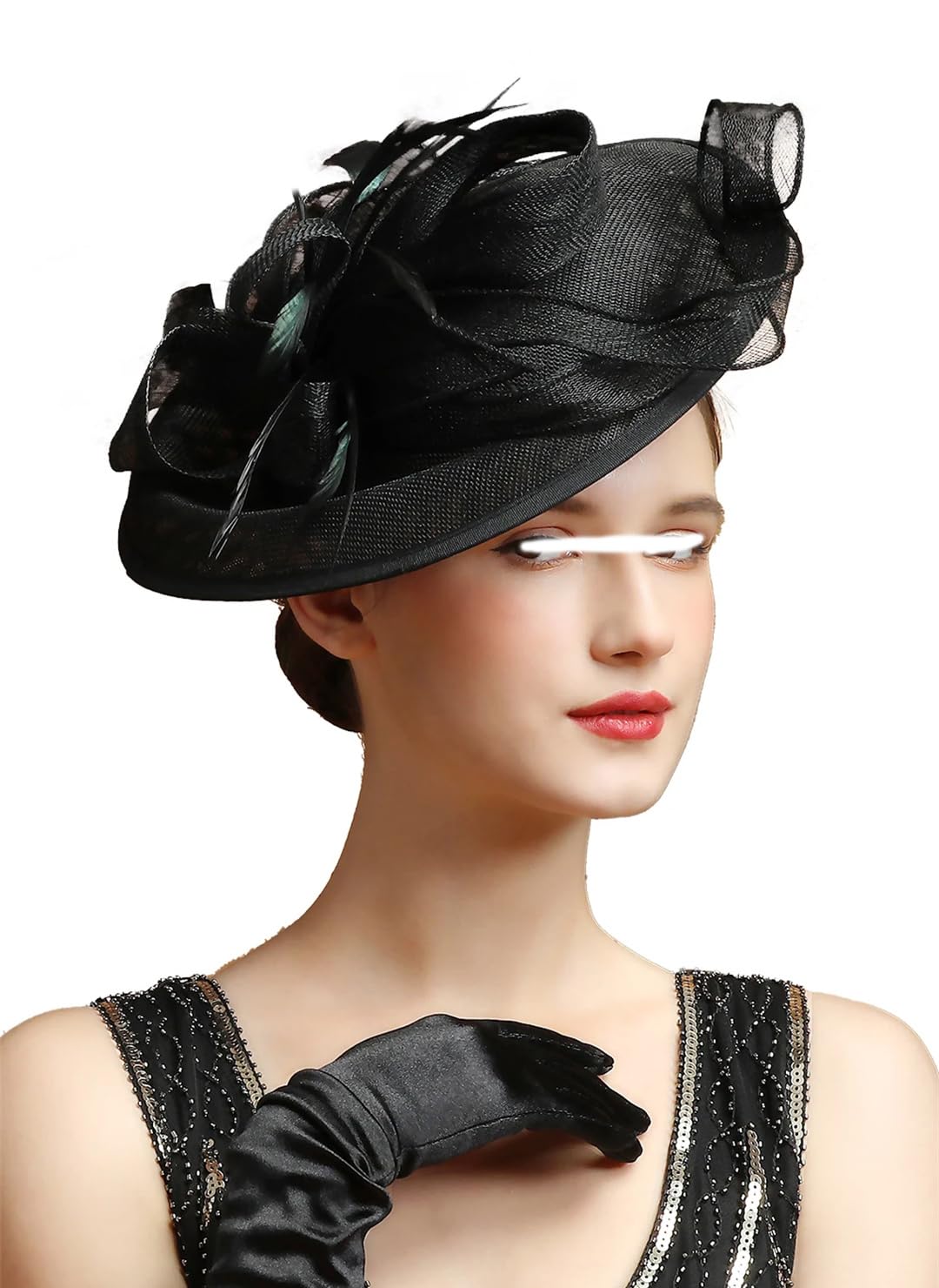 Cappello da donna fascinator per tè e feste con fiori, cappello da chiesa
