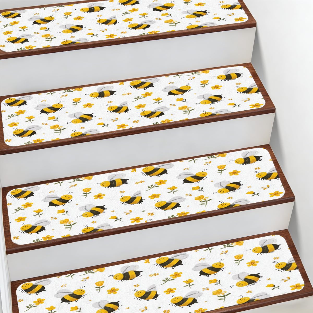 Alfombra antideslizante de abejas de 7.8x30 pulgadas para proteger a niños y mascotas, 15 uds