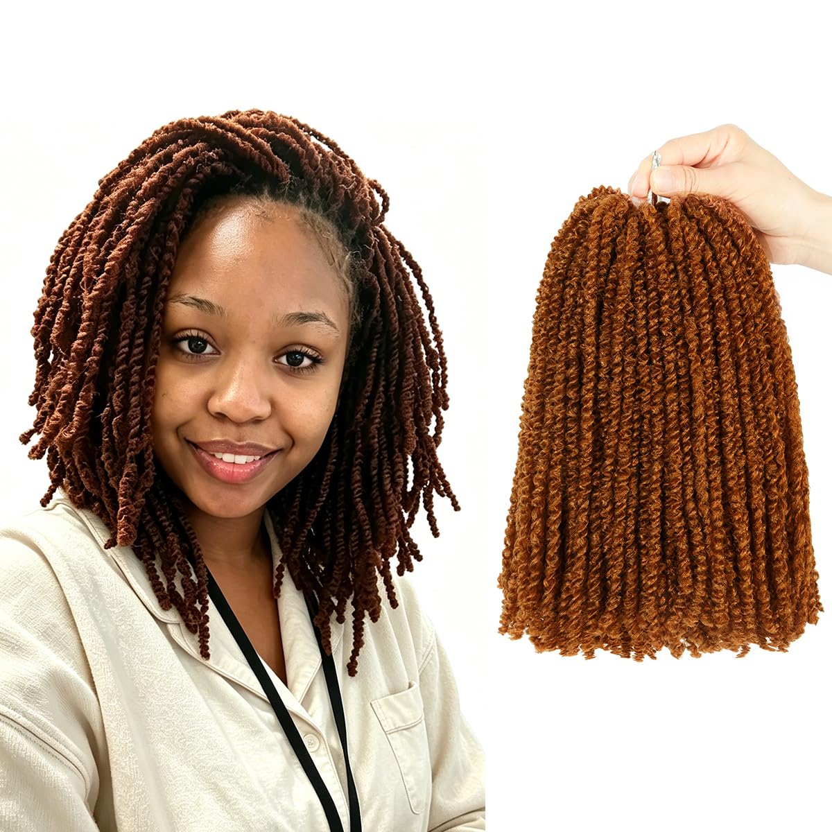 Lot de 6 paquets d'extensions de cheveux Passion Twist au crochet pour femme noire, pré-torsadés, élastiques et coupables, tressés par boucle bohème douce (25,4 cm - 6P, brun pur, 30#)