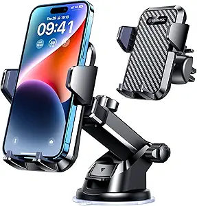 VANMASS【85+LBS Strongest Suction & Military-Grade 2026 Ultimate Car Phone Mount【Patent & Safety Certs】 Cell Phone Holder Truck for Dashboard Windshield Vent for iPhone 17 Pro Max 16 15 for Samsung