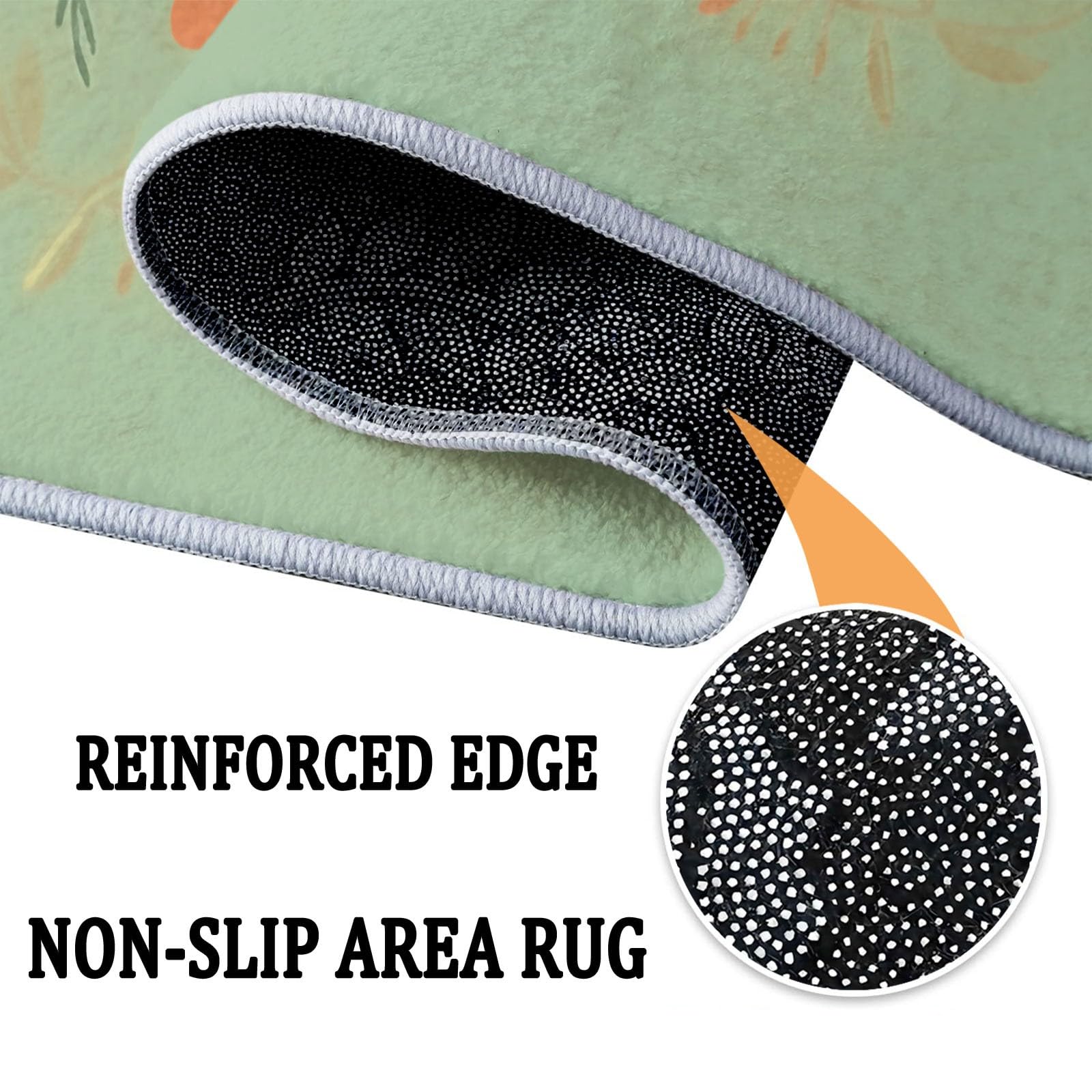 Alfombra para Sala de Estar 80 x 150 cm – Retro Natural a Base de Plantas Alfombra para Dormitorio Lavable a Máquina, Suave y Antideslizante Esponjosa para Habitación Infantil Verde