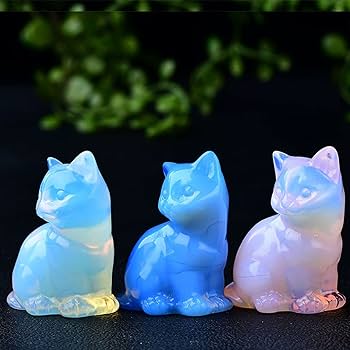 Amazon.co.jp: かわいいオパール猫の飾り ヒーリングクリスタル