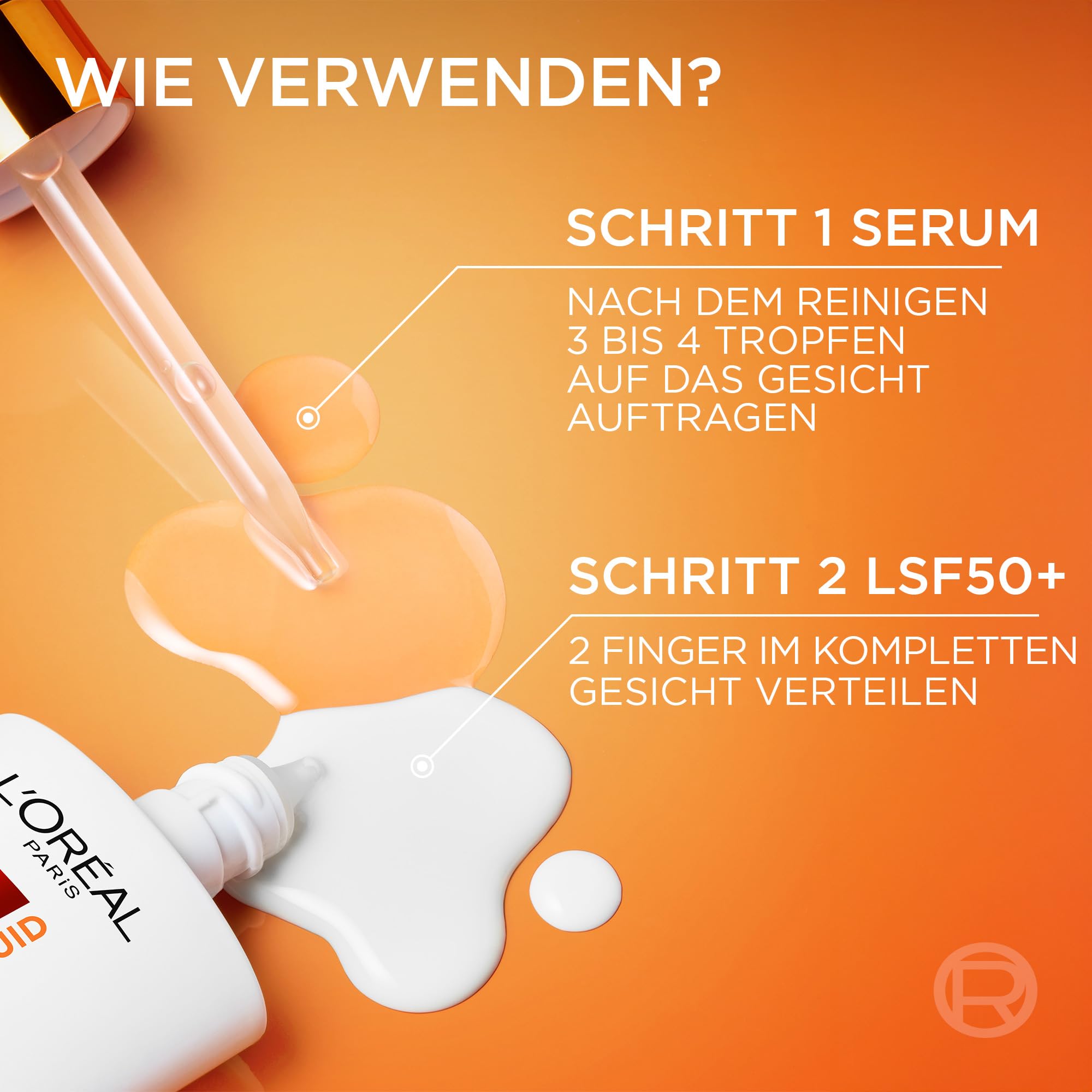 L'Oréal Paris Gesichtspflege-Set mit Vitamin C Serum und Anti-UV-Fluid mit LSF 50+, Für einen strahlenden Hautton, Gegen erste Anzeichen der Hautalterung, Revitalift Clinical Vitamin C, 30 ml + 50 ml