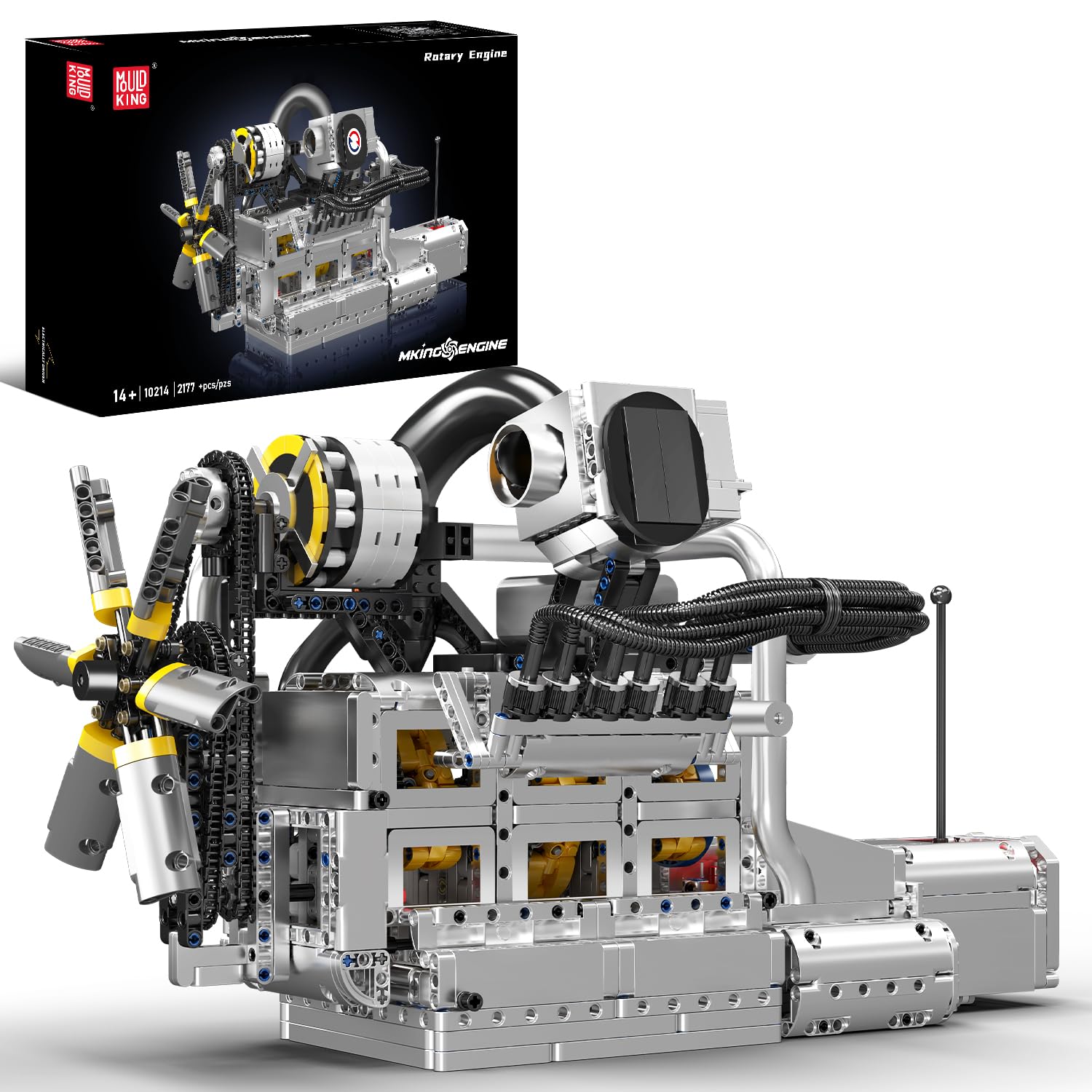 Mould King 2177 PCS Rotary Engine Building Block Sets, Working Mechanical Model Kits with Motor & Battery Box, DIY STEM Building Toys for Adults & Teens, for Car Enthusiasts — image 1