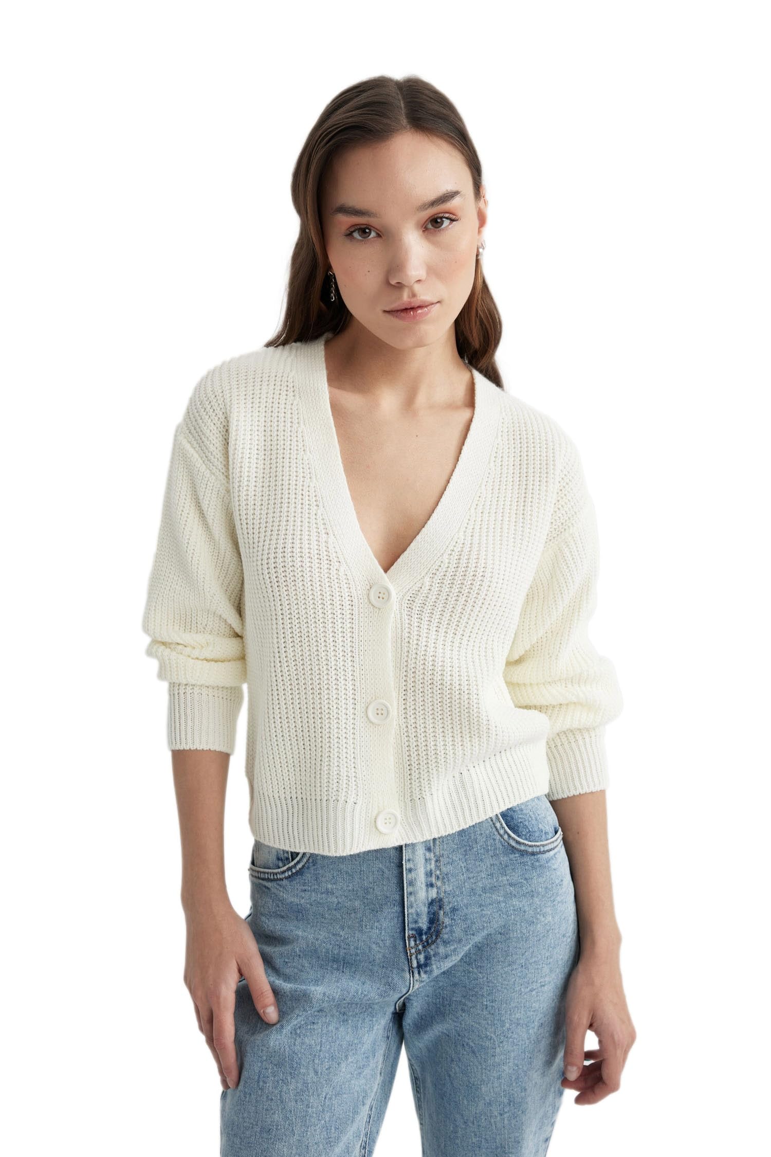 DeFacto Damen B7867ax Cardigan Sweater