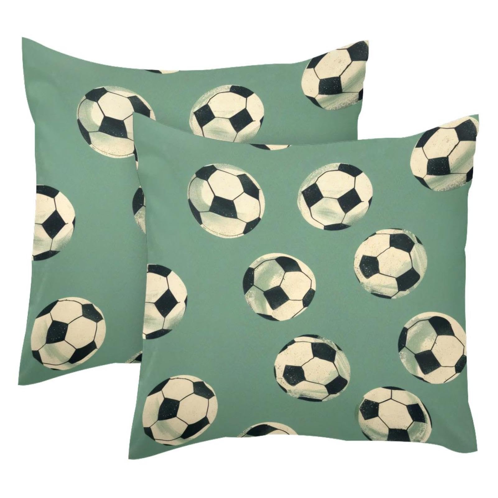 Housse de coussin moderne football velours doux lot de 2
