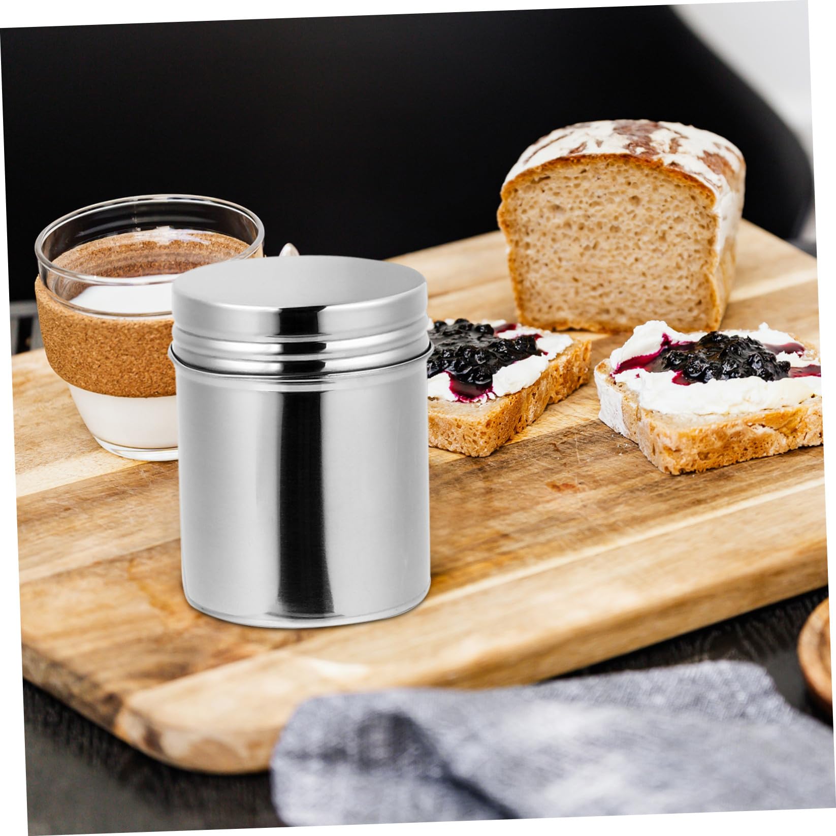 Barattolo in acciaio inox, piccolo come contenitore con tappo a vite, ermeticamente chiuso e in acciaio inox, per riporre la casa e il ristorante
