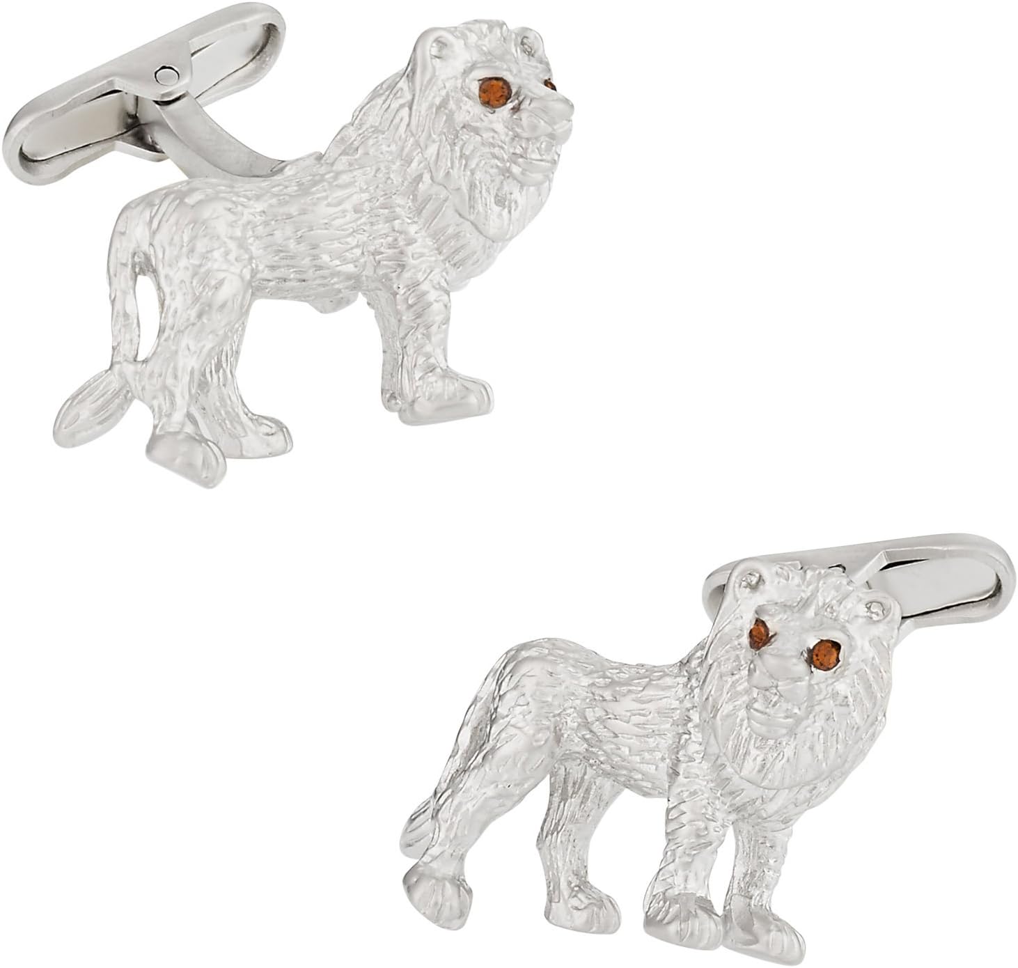 Lion Cufflinks with Crystal Eyes with Travel Presentation Gift Gift Box