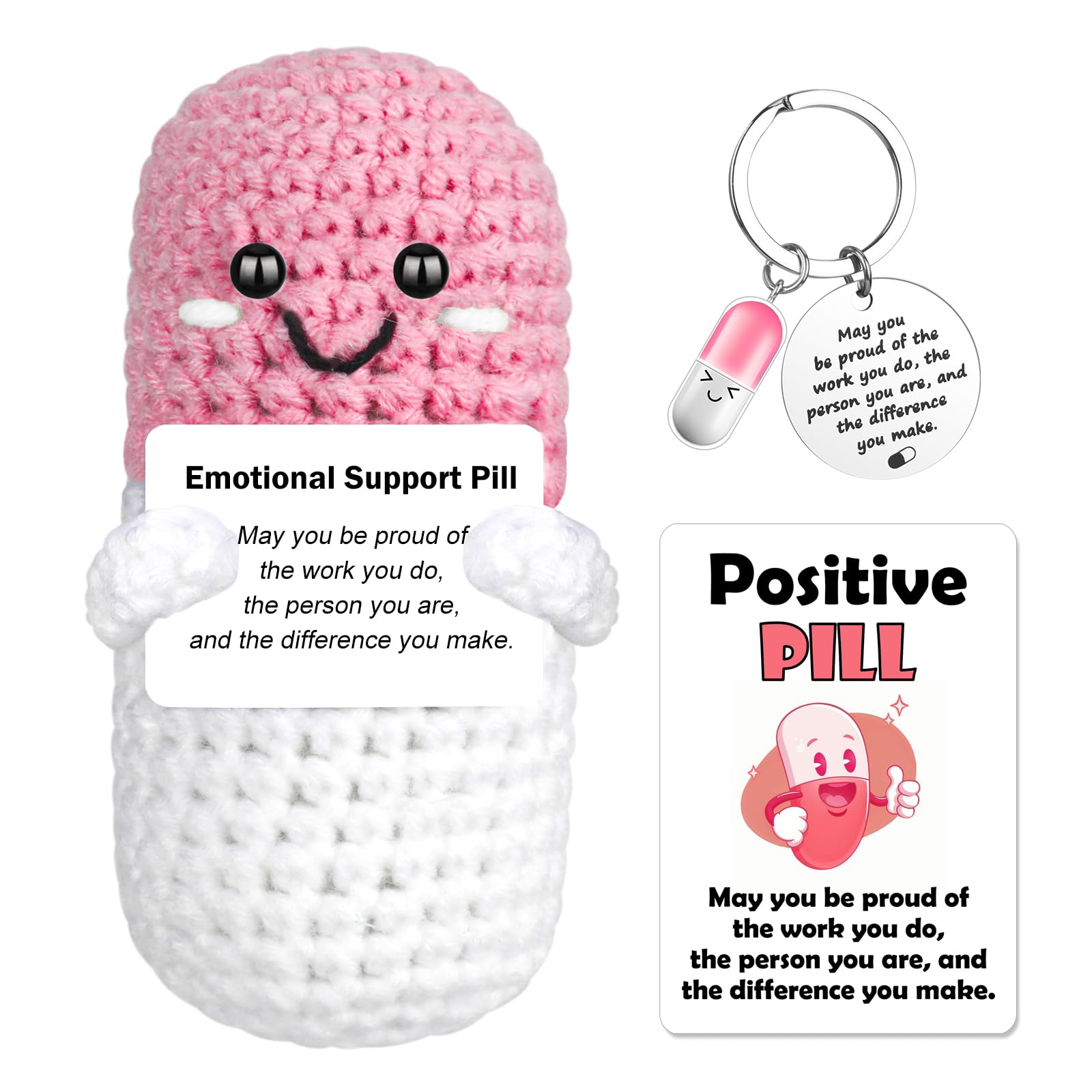 Emotional Support Crochet Pill Doll, Pharmacist Gift, Mental