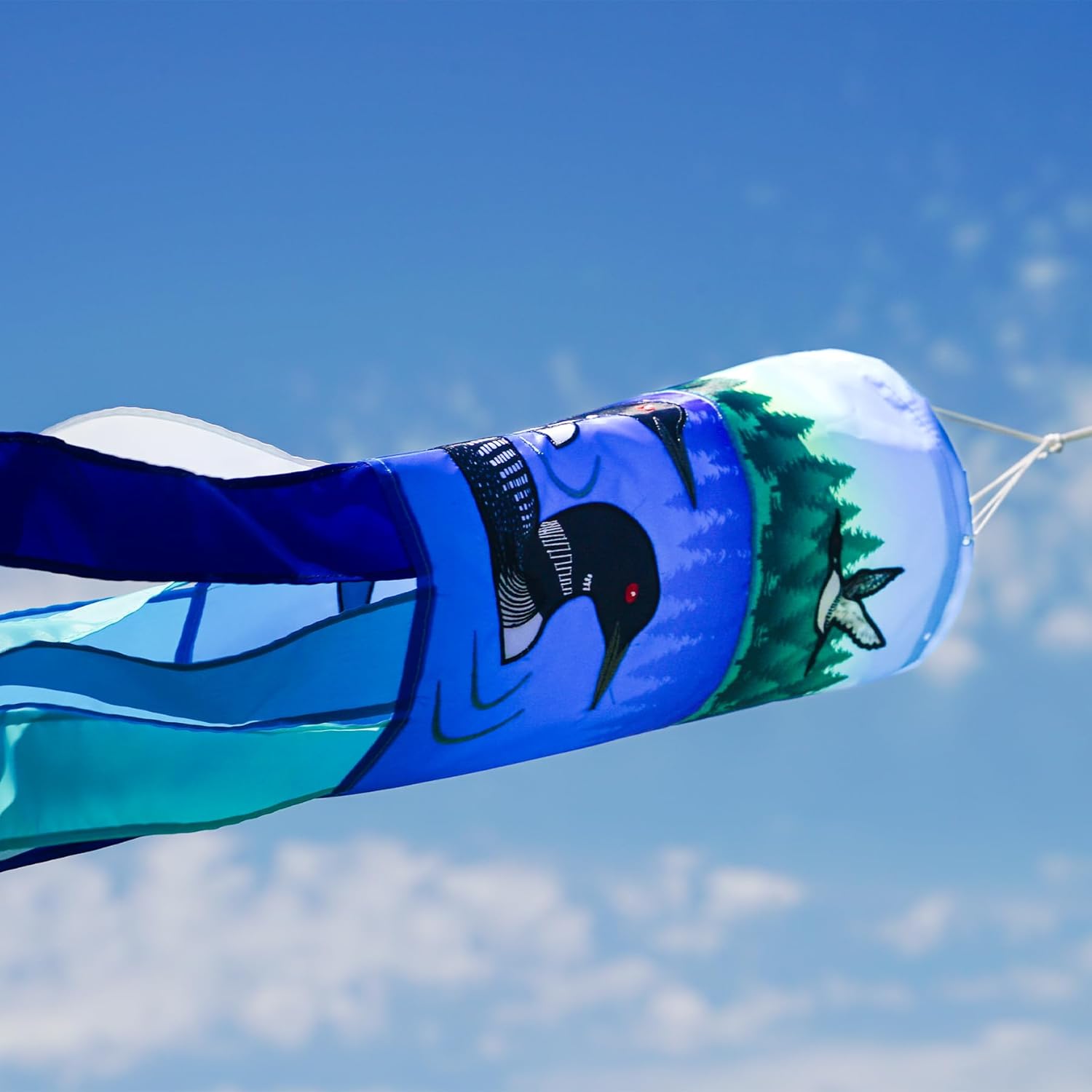 In the Breeze 4620 — 40-inch Pair of Loons Inspiration Windsock — Colorful Outdoor Decor for Yards, Gardens, Patios