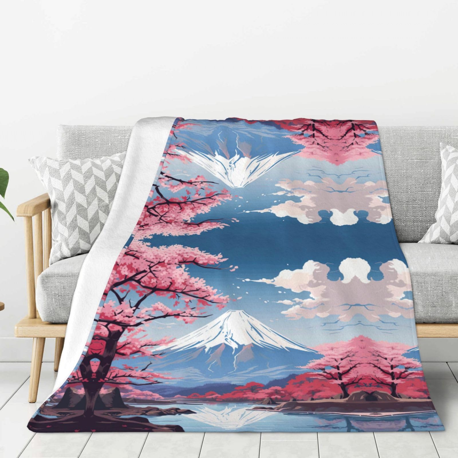 Couverture Fuji japonaise contre le froid plaid épais et doux pour le lit