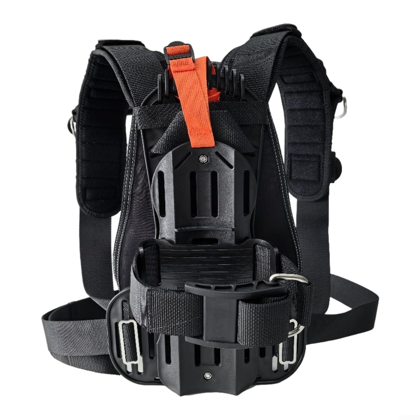 Staffa per piastra posteriore per bombole da 2-12 litri, 111 mm, 140 mm, 184 mm, con fibbie in acciaio inossidabile e imbottitura posteriore per immersioni (per 8-11-12L)