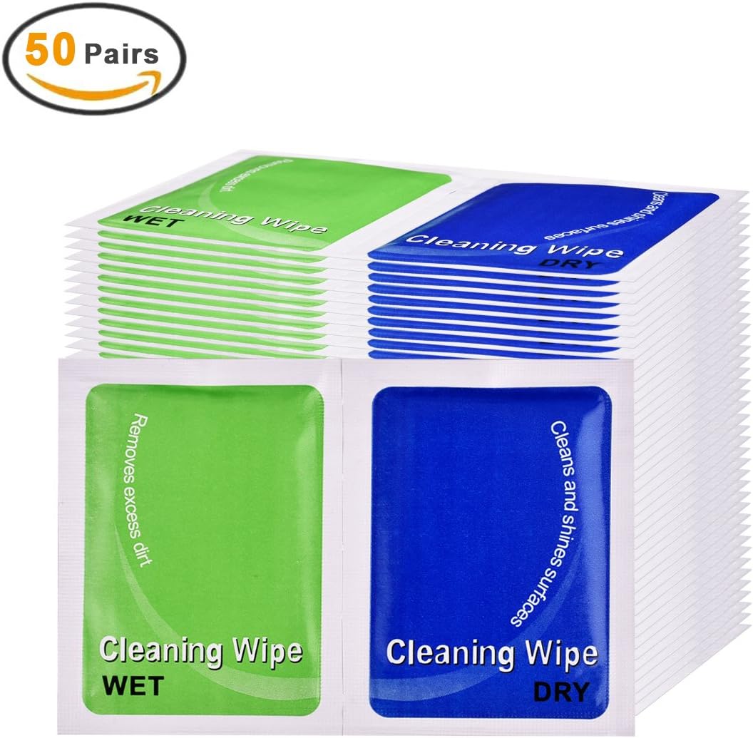 Pre Moistened Lens Cleaning Wipes - AsapGot 50 Pairs Wrapped Wipes for Eyeglasses, Tablets, Camera Lenses, Moblie Phones Screens, Keyboards and Other Delicate Surfaces