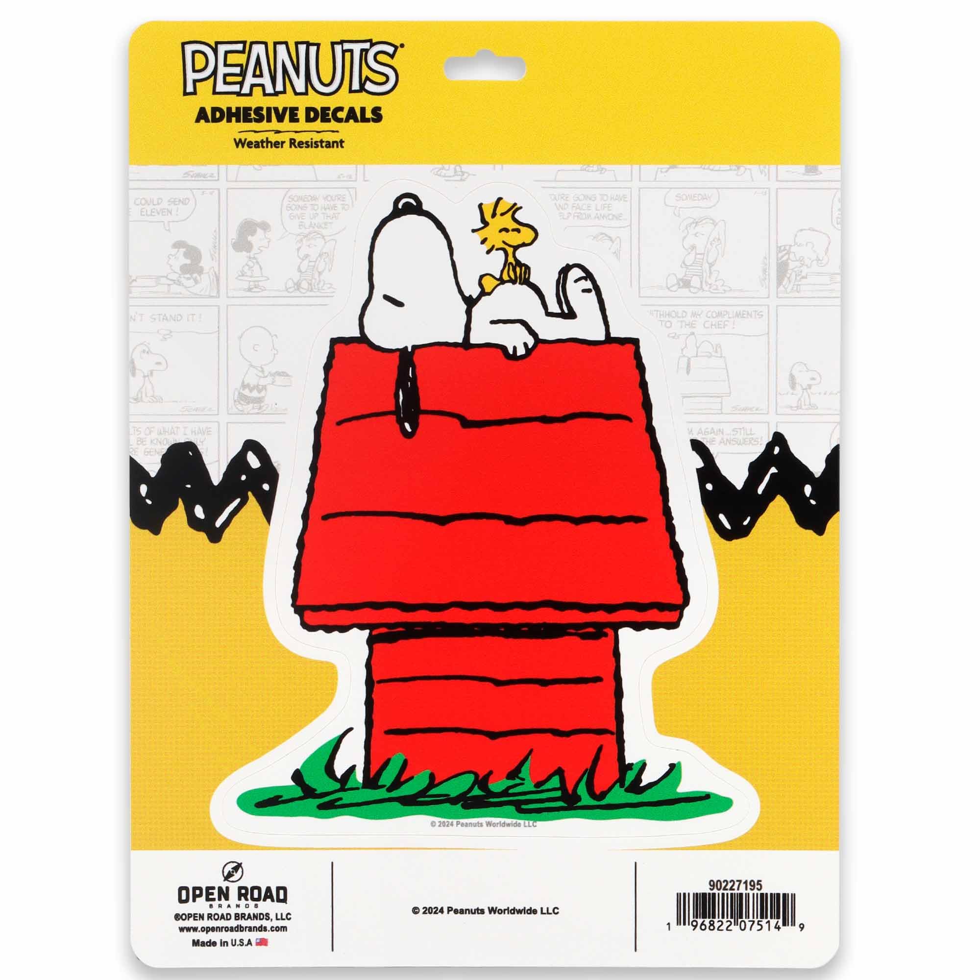 Peanuts Snoopy On Dog House Adhesive Vinyl Decal