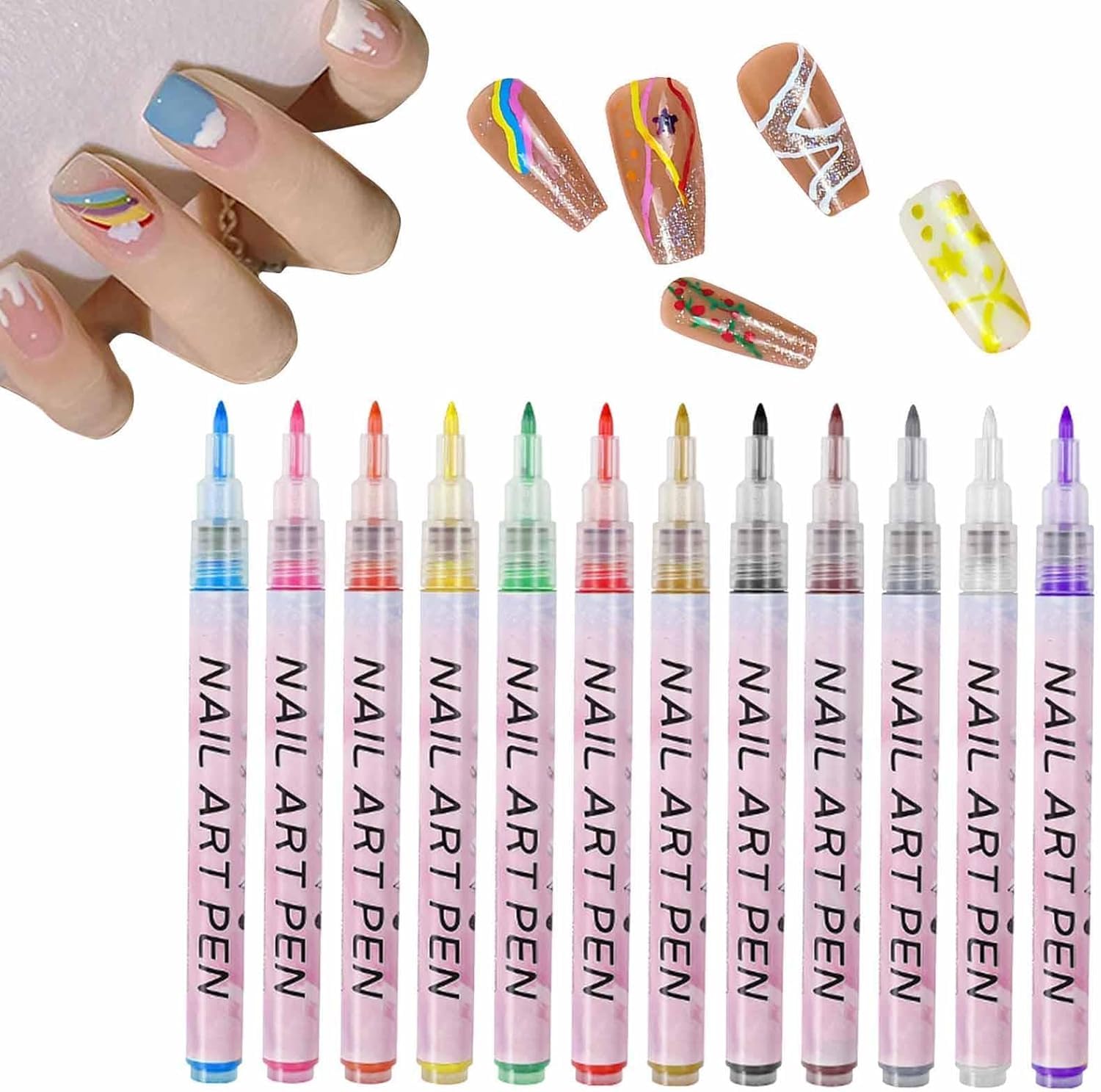 12 Colours 3D Nail Art Pen Set - DIY Nail Polish Pen, Nail Graffiti Drawing Pen, Nail Art Drawing Pen for Nail Art, Nail Design Accessories for DIY Nail Art Pen Beauty Adorn Manicure Tools-image-46