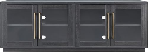 Miniatura 4 de Henn&Hart Soporte de TV de vidrio MDF gris carbón de 68"