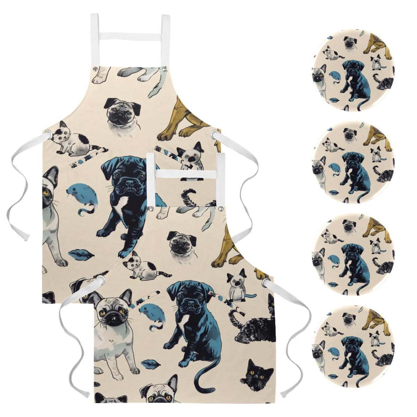 Tablier de cuisine pour restaurant et bistrot multicolore One Large avec broches