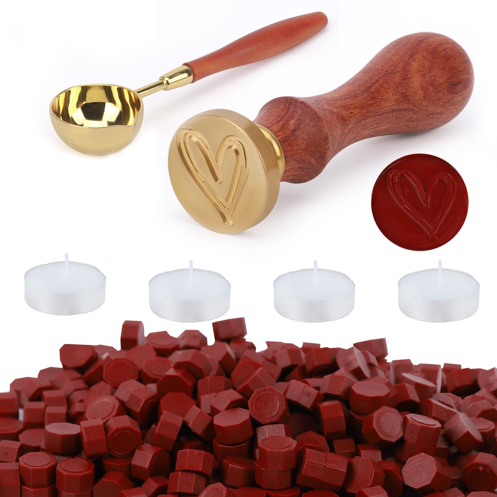 Set de Cire à Cacheter 300 Pièces Rouge Vintage pour Enveloppes et Invitations