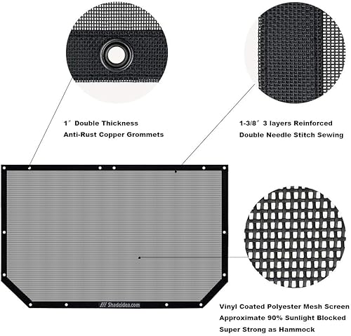 Miniatura 4 de Shadeidea JK - Funda para techo de malla suave compatible con Jeep Wrangler JKU (2007-2018) - Bloqueador UV contra el ruido del viento - Garantía