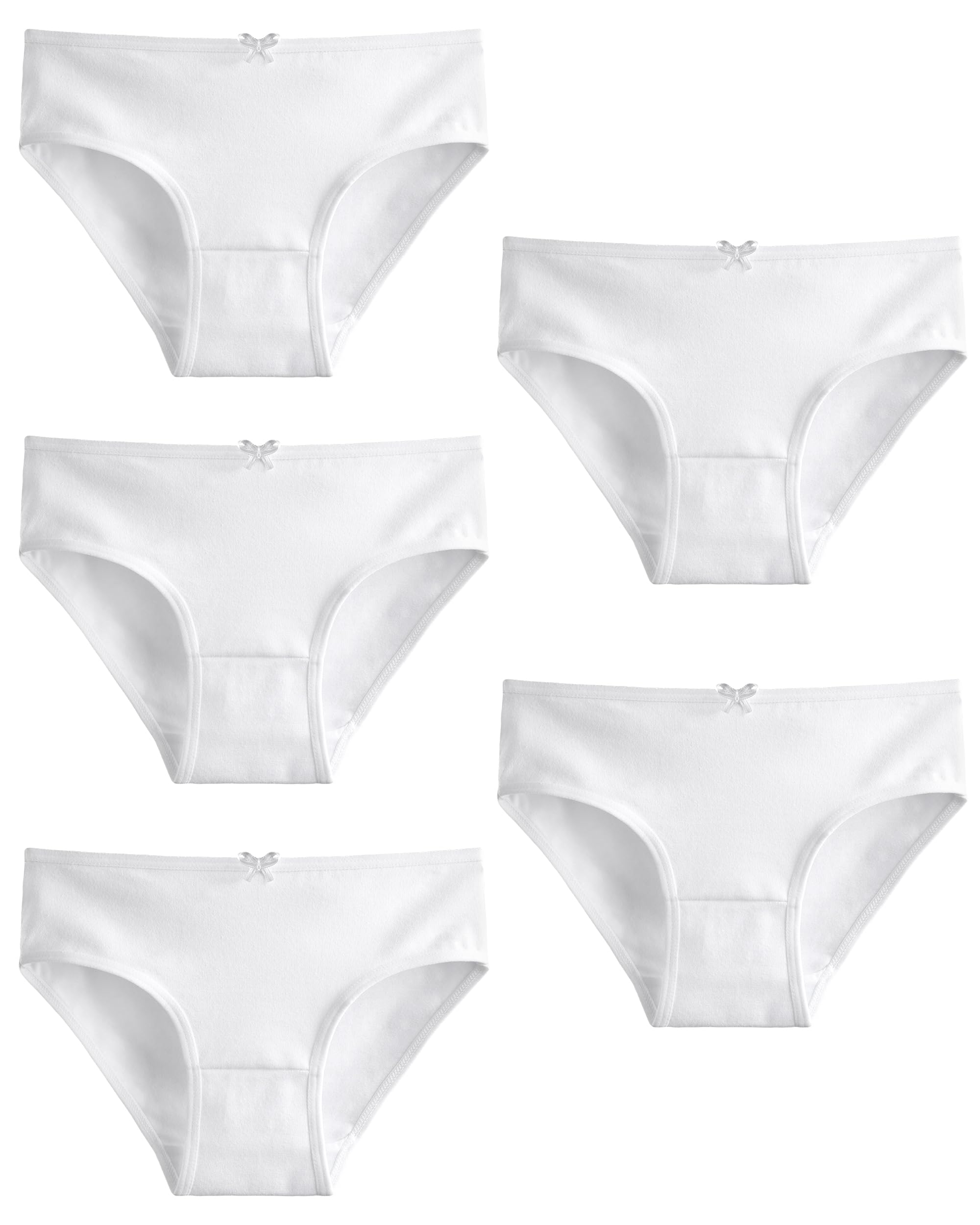 Donella Girls Soft Cotton Underwear - Kids Bikini Brief Panties for Girls and Toddlers 5-Pack Age 2-15