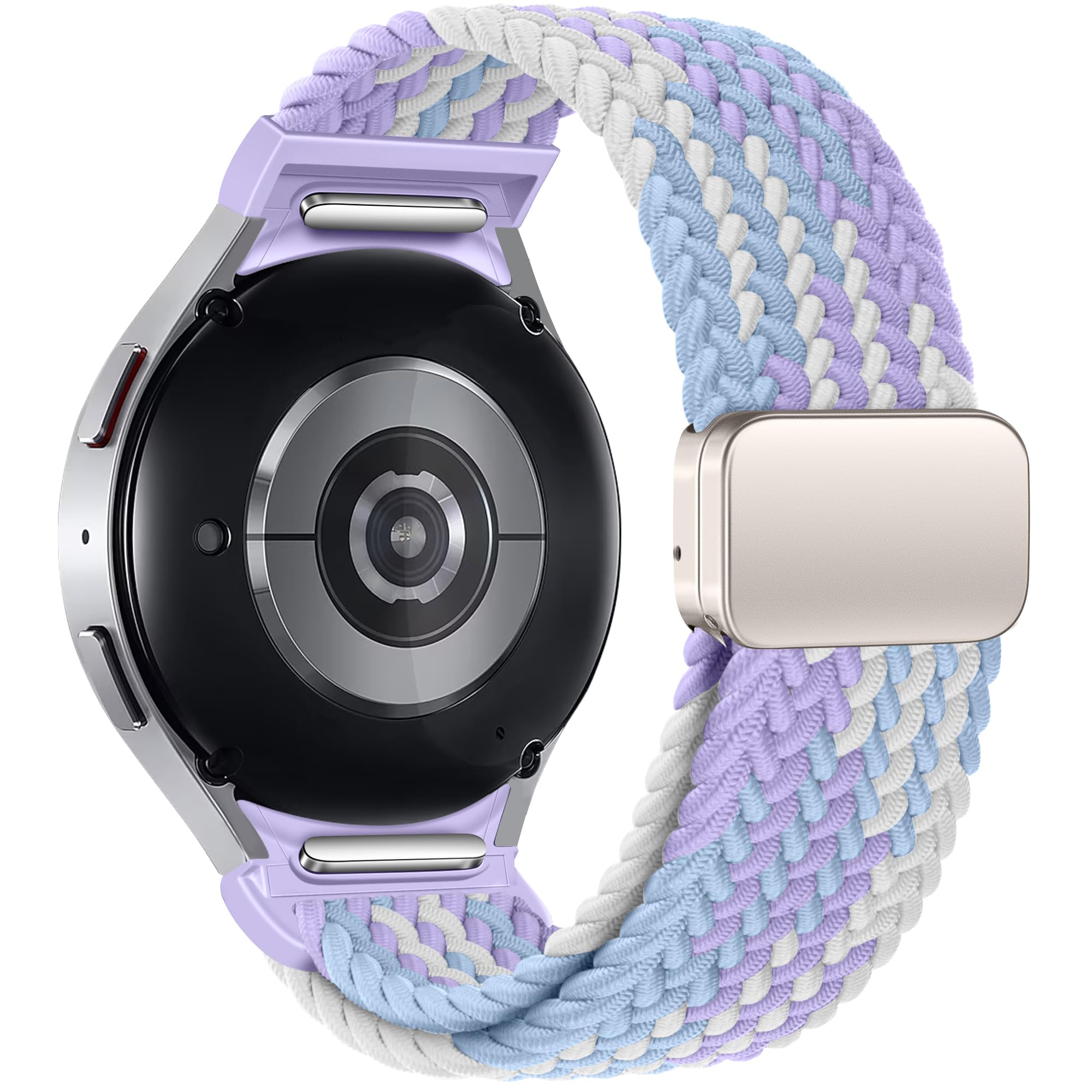 ALSMGGBPAF One Click Sport Loop Band Compatible with Samsung Galaxy Watch 7 6 5 4 FE 5 Pro Band 40mm 44mm 45mm；Braided Nylon Strap for Galaxy Watch 6