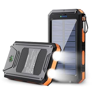 Solar Charger Power Bank - 36800mAh Solar Phone Charger, USB-C QC3.0 Fast Charger with LED Flashlight, IP65 Waterproof Portable Power Bank for Camping, Hiking Outdoor Activities - Amazon product rated Grade B