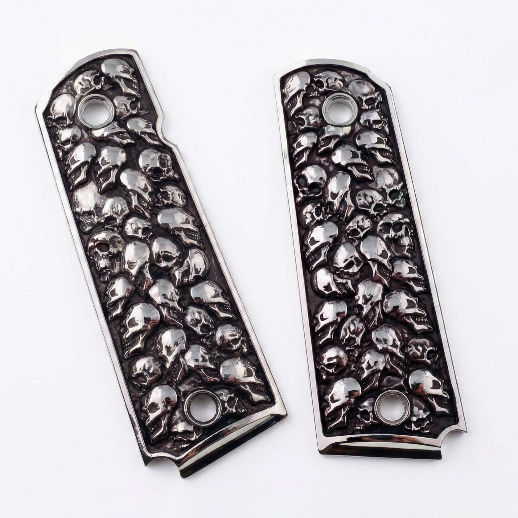 Amazon.com : 1911 Grips – Aluminum Alloy Pewter Finish Skull