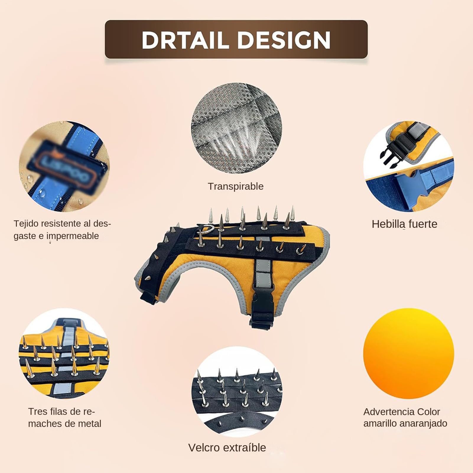 Reflektierendes Hundegeschirr mit Plektren, verstellbar, reflektierendes Geschirr für Welpen, verstellbar, mit Plektren für Haustiere, Schutz vor Raubvögeln