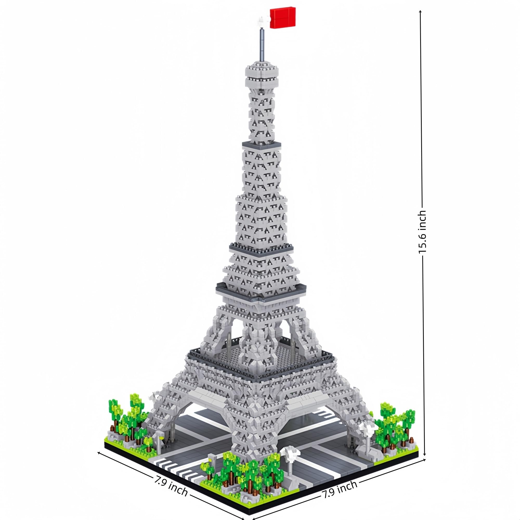 Costruisci lo splendore iconico francese con i micro mini mattoncini della Torre Eiffel di Parigi: divertenti giochi di artigianato per adulti