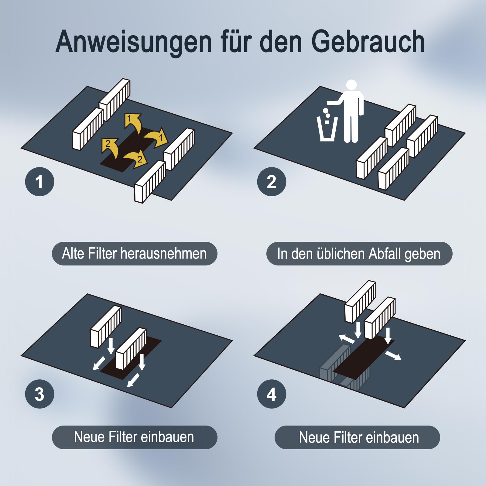 Herboom 4 Stück Aktivkohlefilter für Siemens HZ9VRCR0 17004796/ Bosch HEZ9VRUD0 17004811/ Neff Z821VR0 17004806/ Gaggenau CA282111/ Constructa CCZ9VRCRCR0 17006669, Umluftersatzfilter Zubehör